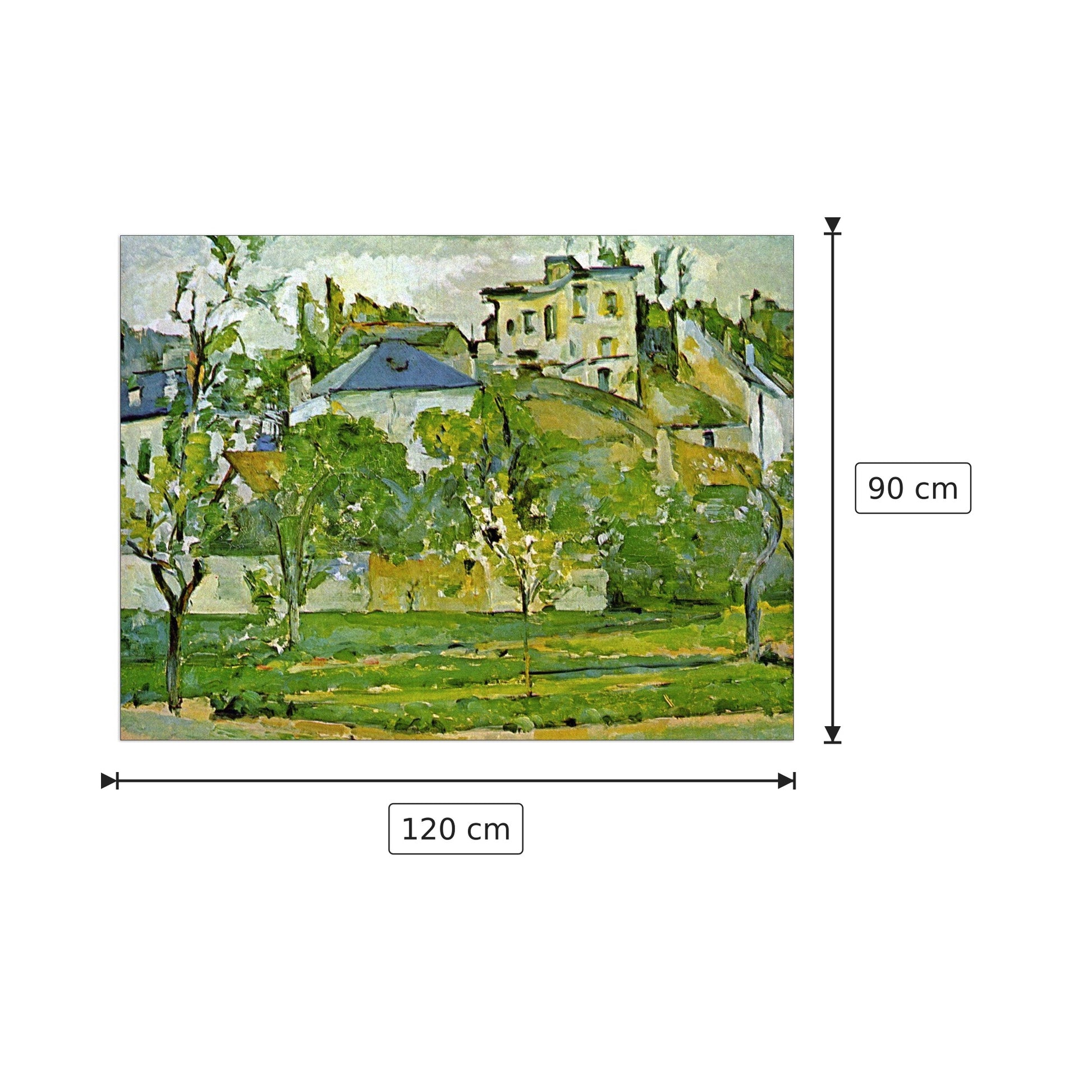 Orto di frutta a Pontoise - Cezanne Paul - cm 120x90 - Pannello in MDF