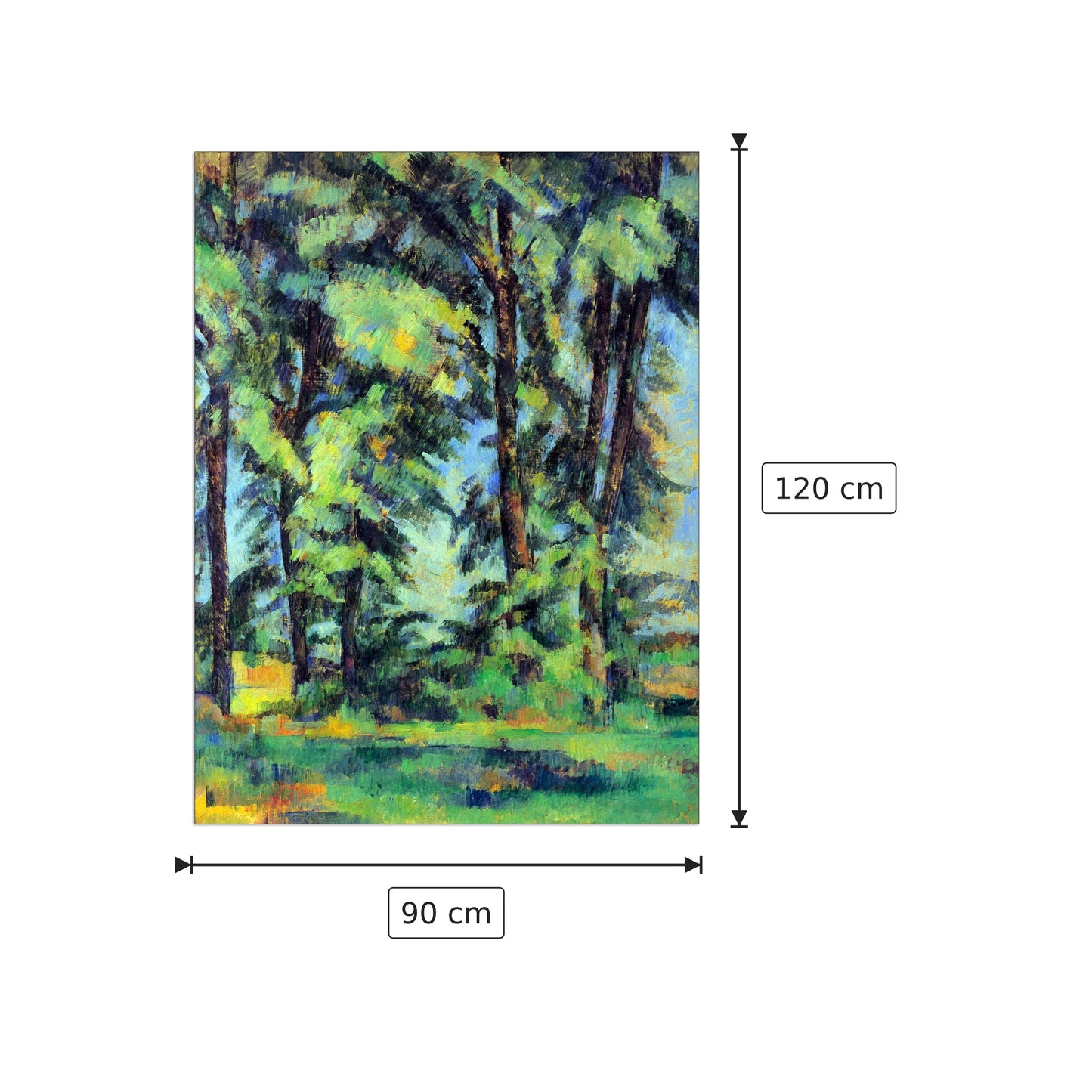 Alberi alti nello Jas de Bouffan - Cezanne Paul - cm 90x120 - Pannello in MDF