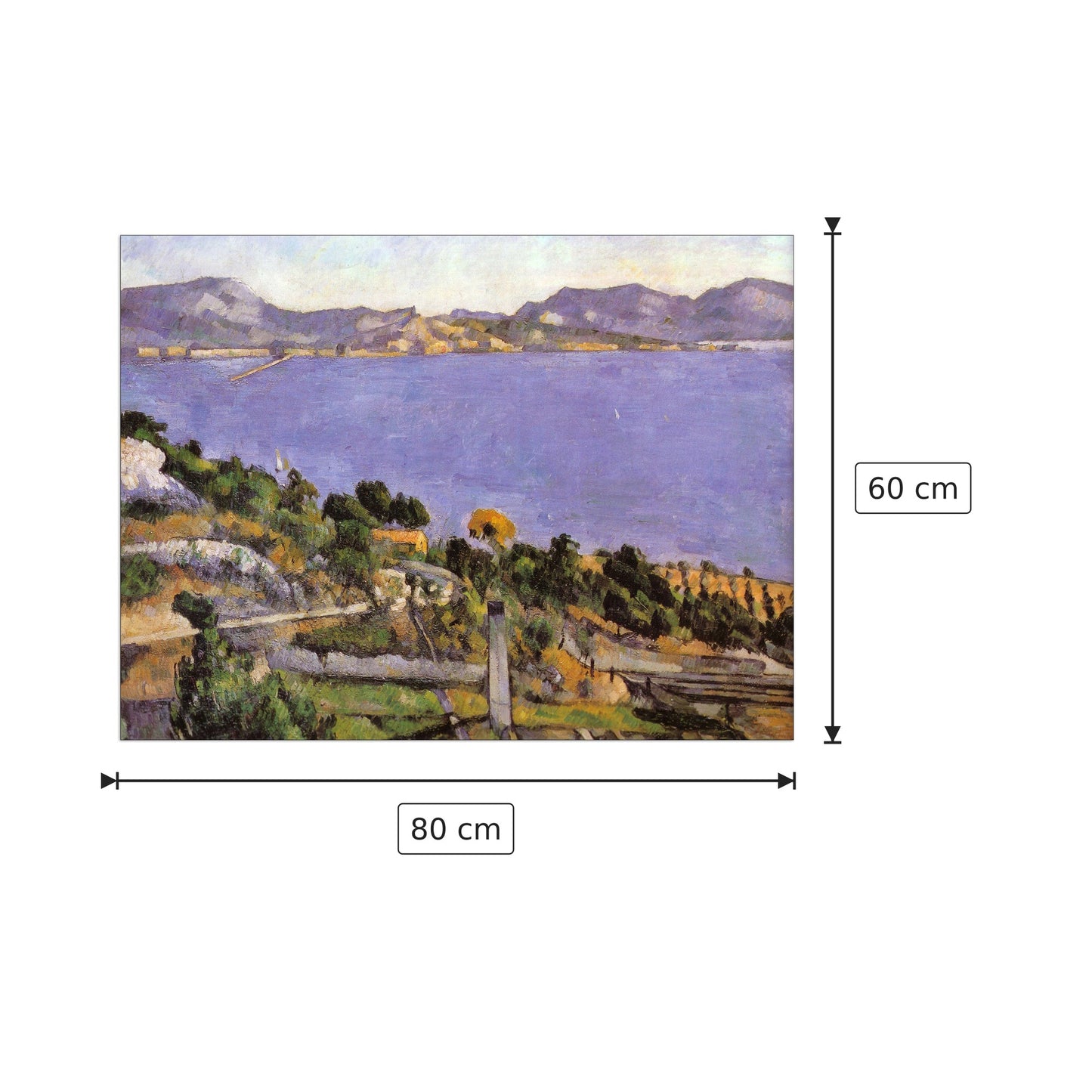 L'Estaque vista dal golfo di Marsiglia 1878 - Cezanne Paul - cm 80x60 - Pannello in MDF
