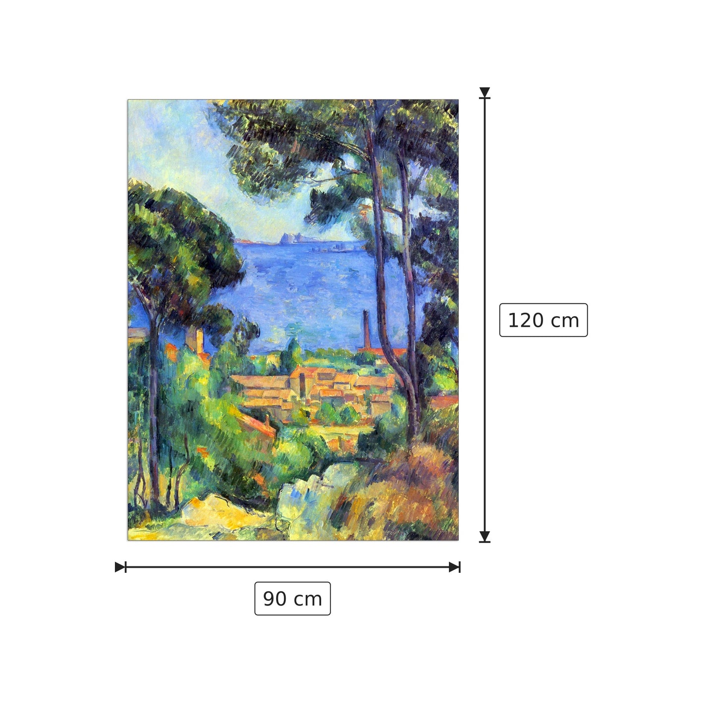 Paesaggio - Cezanne Paul - cm 90x120 - Pannello in MDF