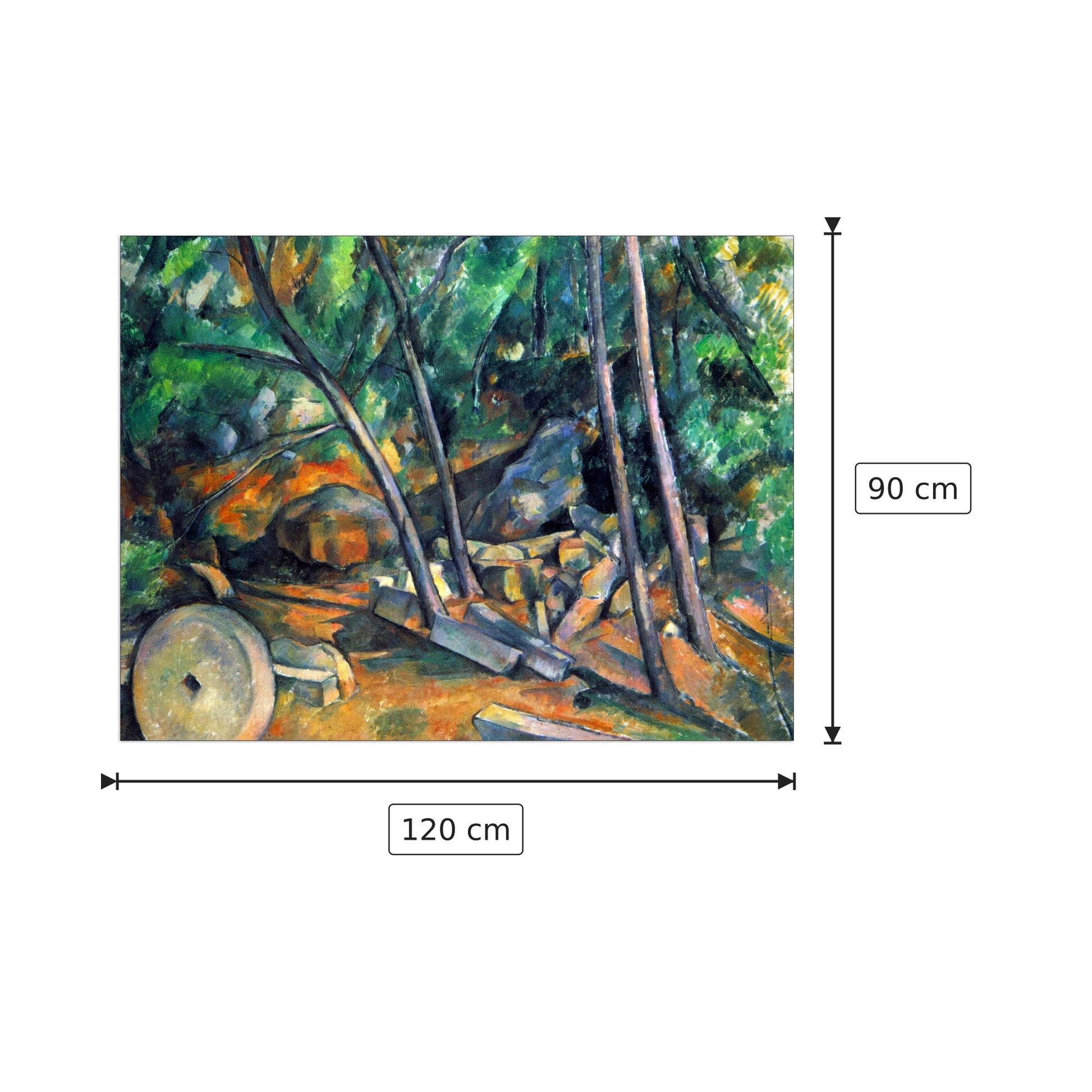 Pietra del mulino - Cezanne Paul - cm 120x90 - Pannello in MDF