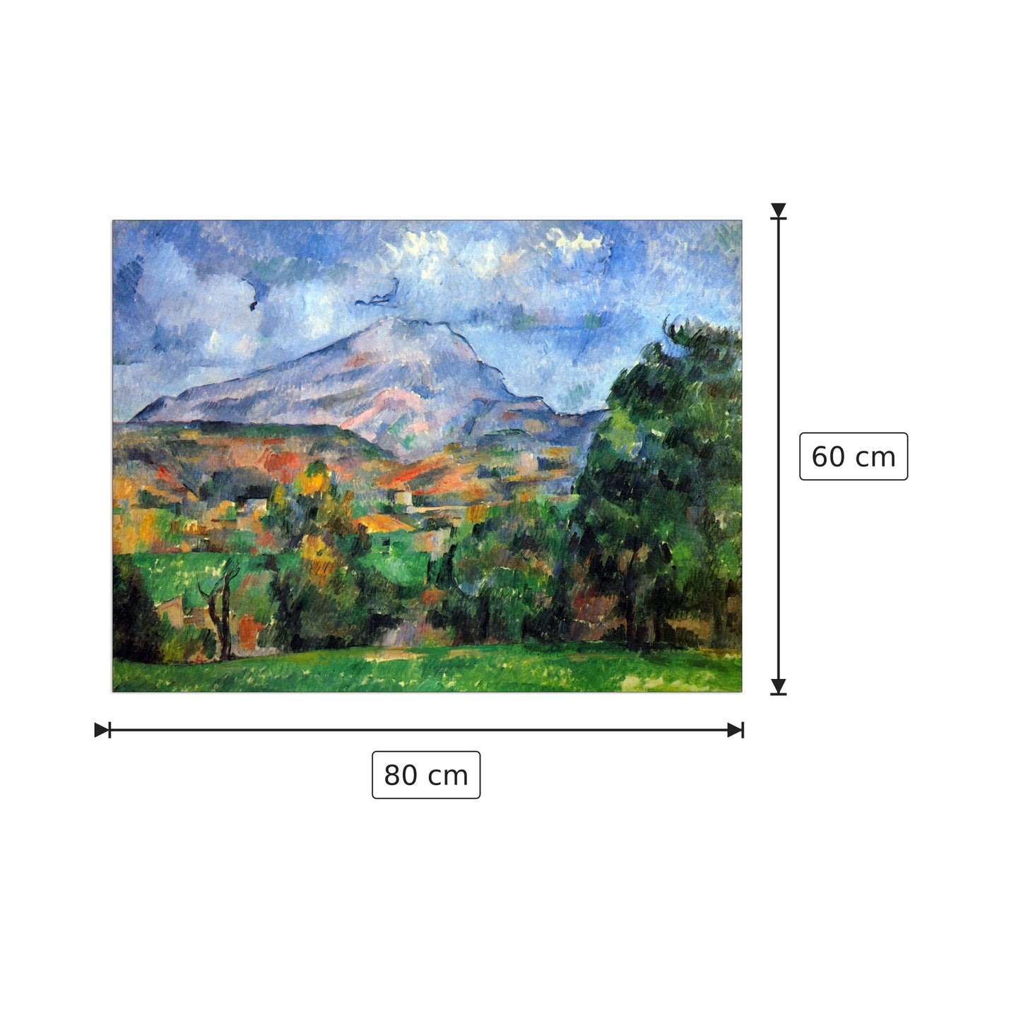 Montagna Sainte-Victoire I - Cezanne Paul - cm 80x60 - Pannello in MDF