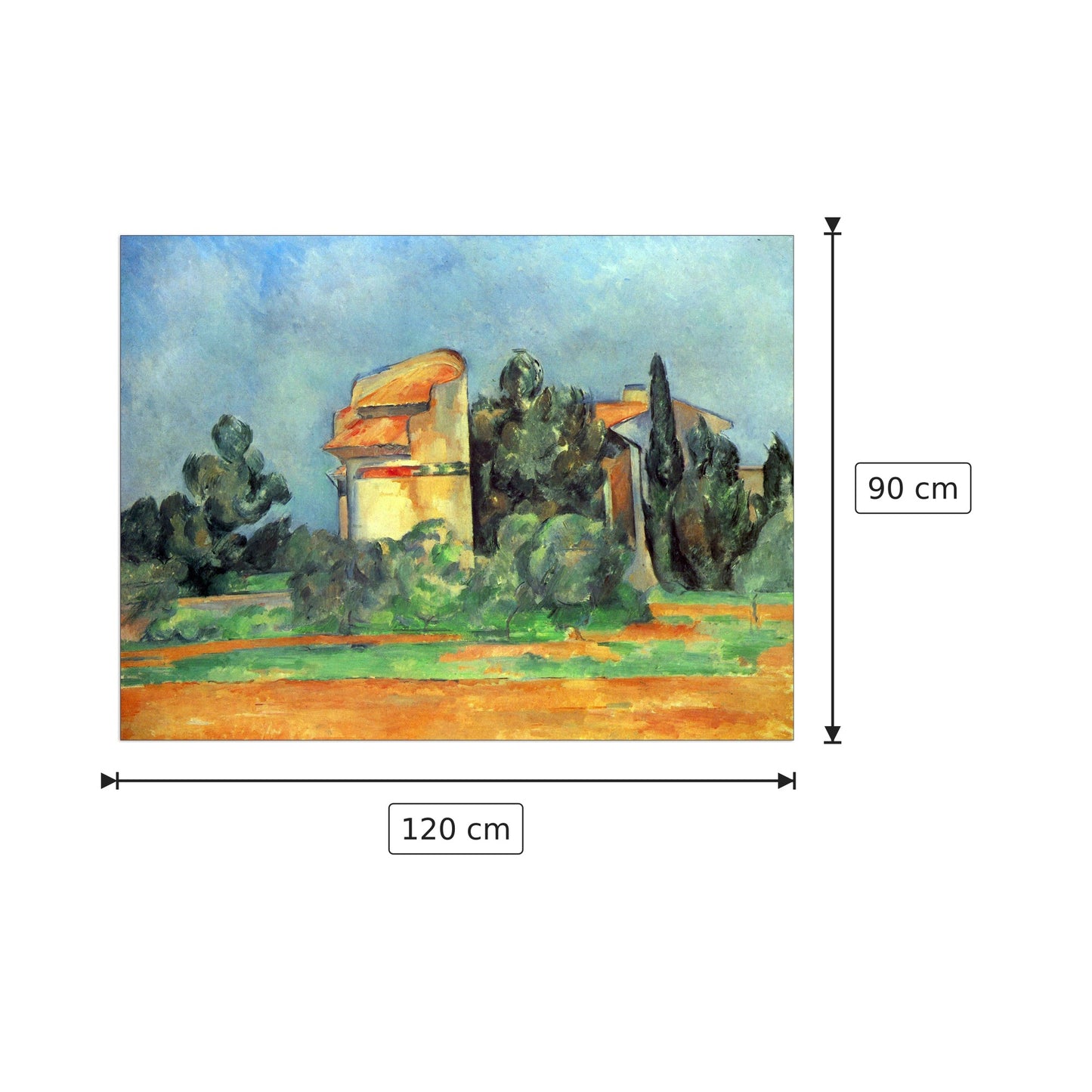 Colombaia a Bellevue - Cezanne Paul - cm 120x90 - Pannello in MDF