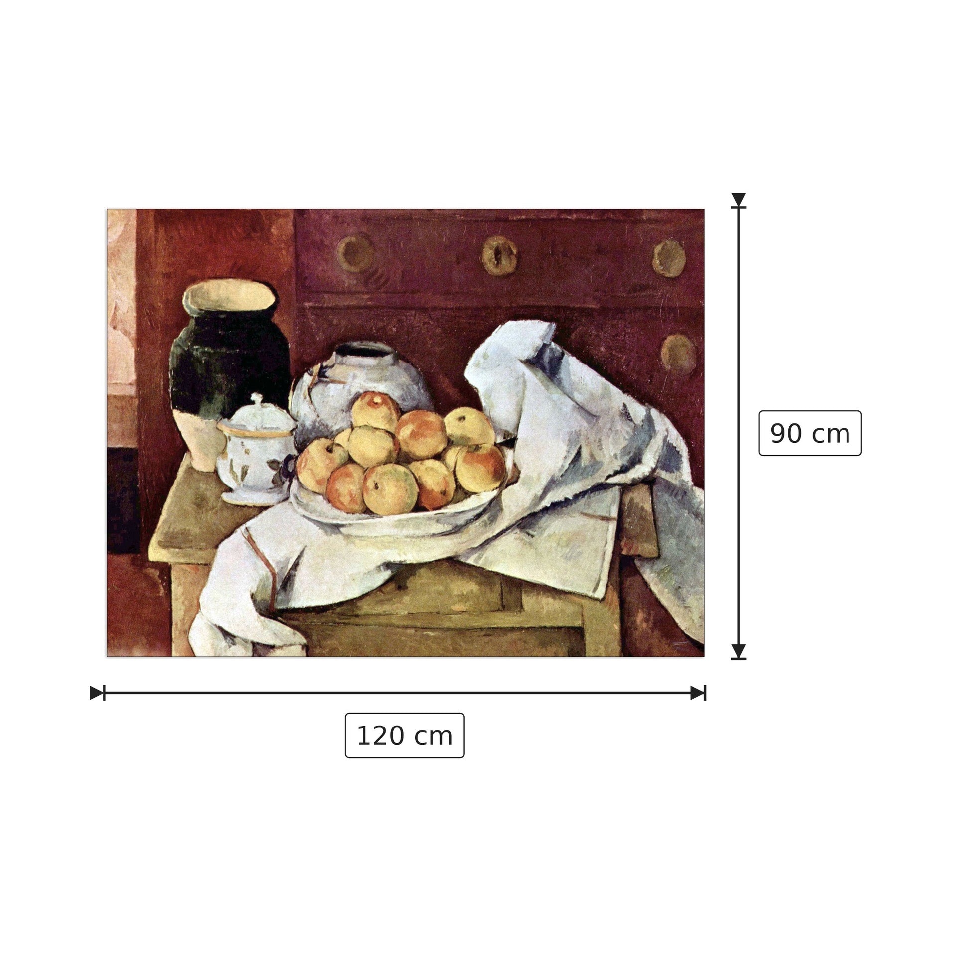 Natura morta - Cezanne Paul - cm 120x90 - Pannello in MDF