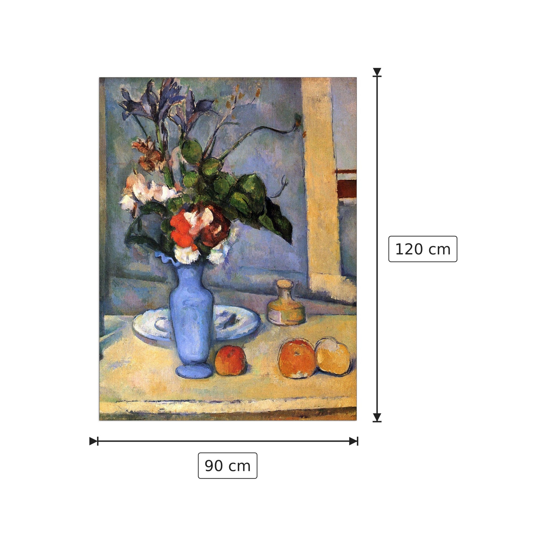 Natura morta con vaso blu - Cezanne Paul - cm 90x120 - Pannello in MDF