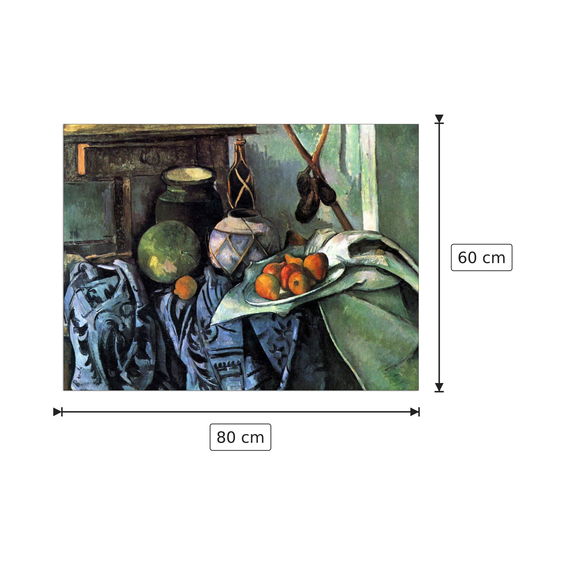 Natura morta con melanzana - Cezanne Paul - cm 80x60 - Pannello in MDF