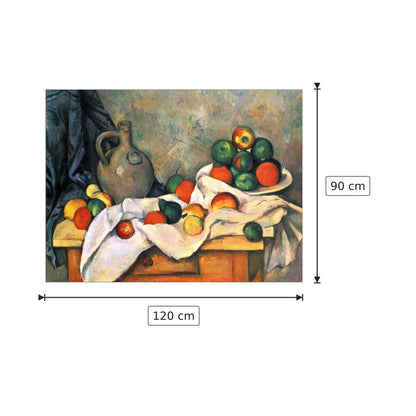 Natura morta con drappeggio, brocca e fruttiera - Cezanne Paul - cm 120x90 - Pannello in MDF