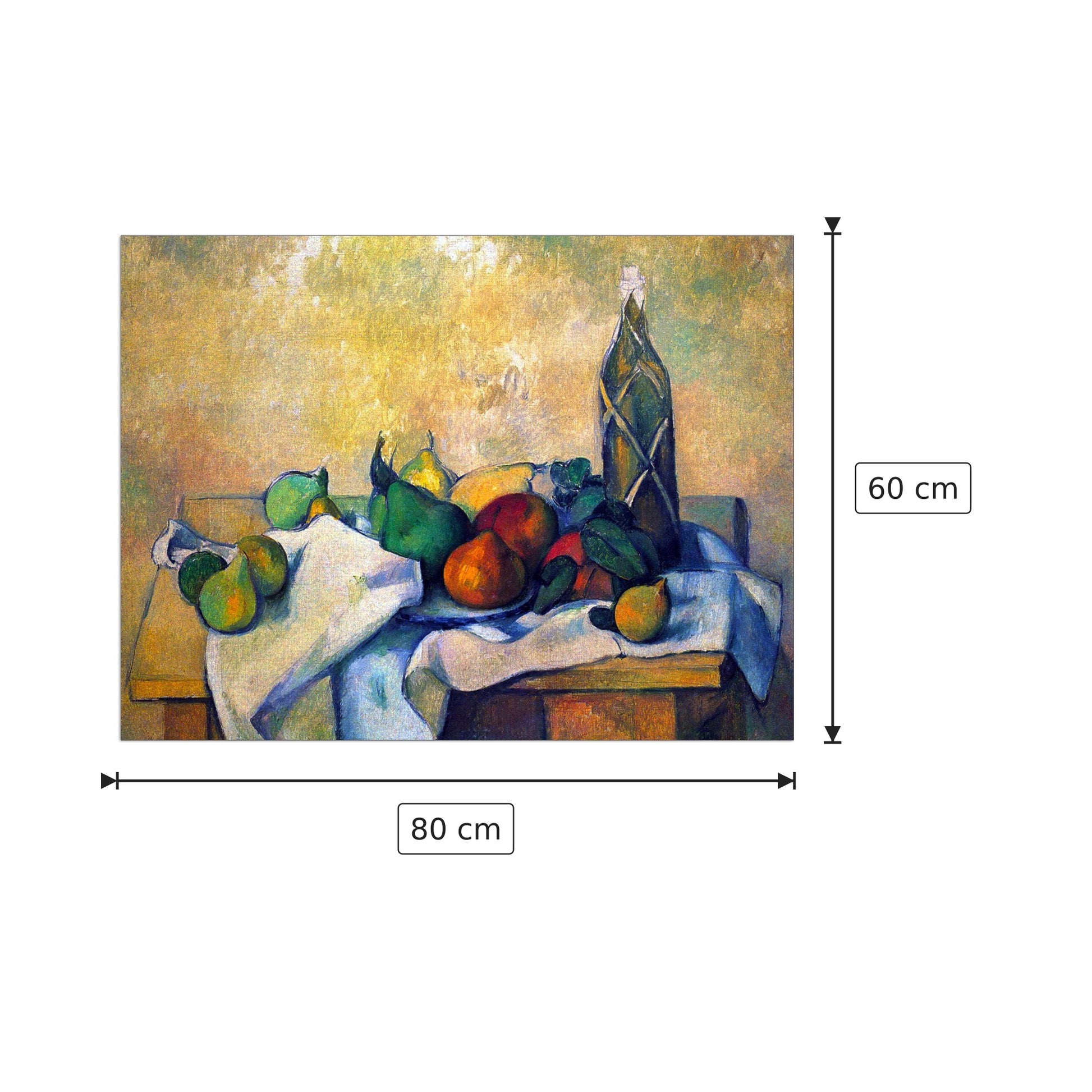Natura morta, rum - Cezanne Paul - cm 80x60 - Pannello in MDF