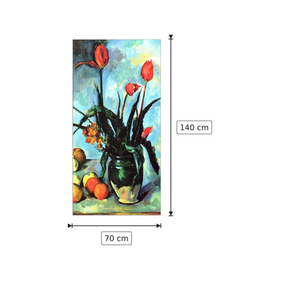 Natura morta con vaso di tulipani - Cezanne Paul - cm 70x140 - Pannello in MDF