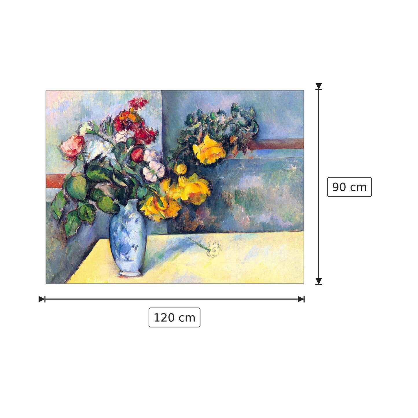 Natura morta con fiori in un vaso - Cezanne Paul - cm 120x90 - Pannello in MDF