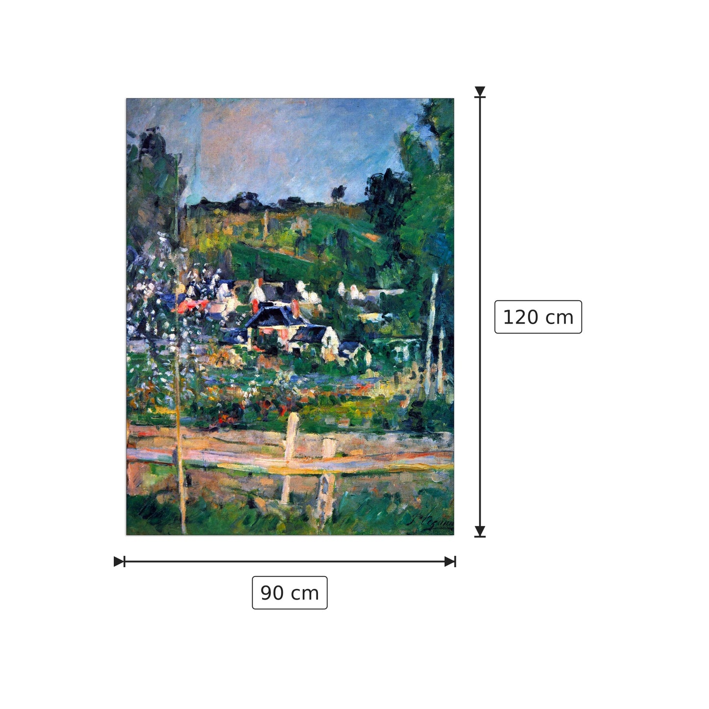 Villaggio dietro la veduta di Auvers-sur-Oise, la staccionata - Cezanne Paul - cm 90x120 - Pannello in MDF