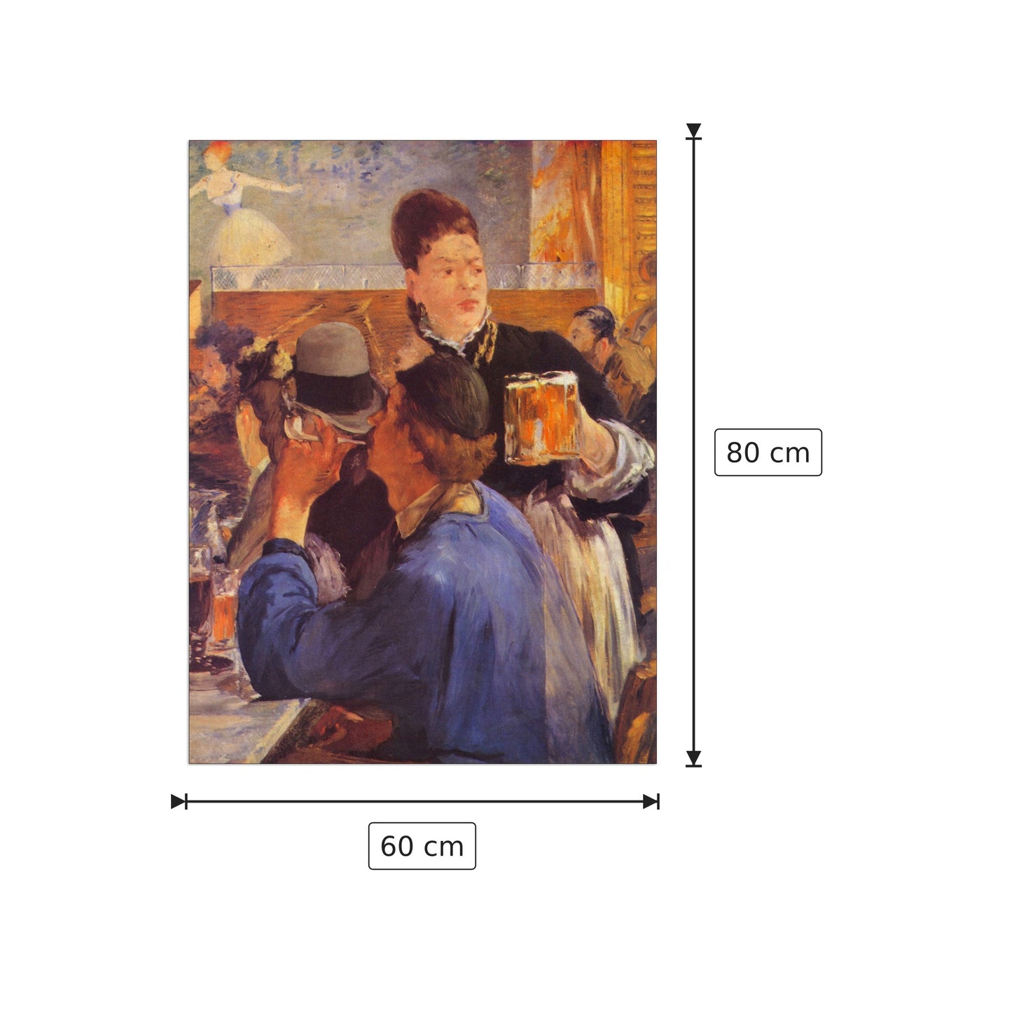 Cameriera di birra - Manet Édouard - cm 60x80 - Pannello in MDF