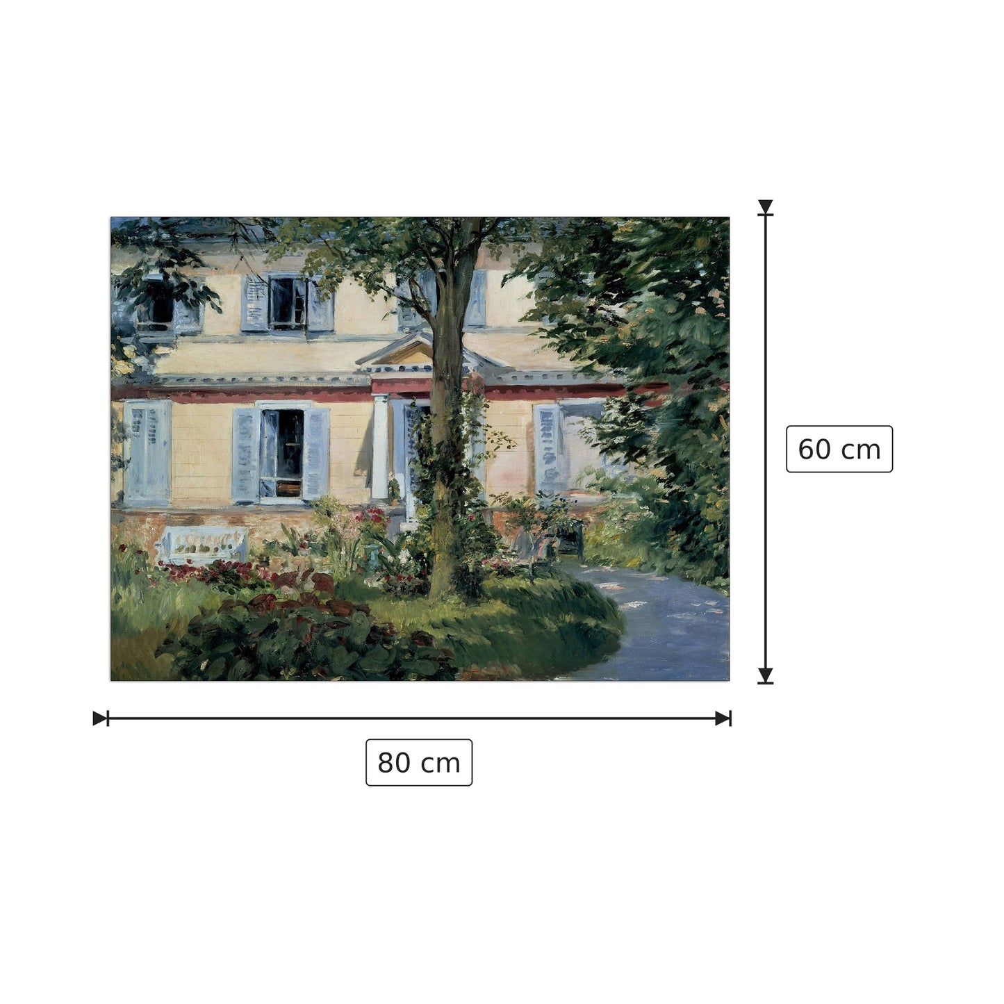 La casa di Rueil - Manet Édouard - cm 80x60 - Pannello in MDF