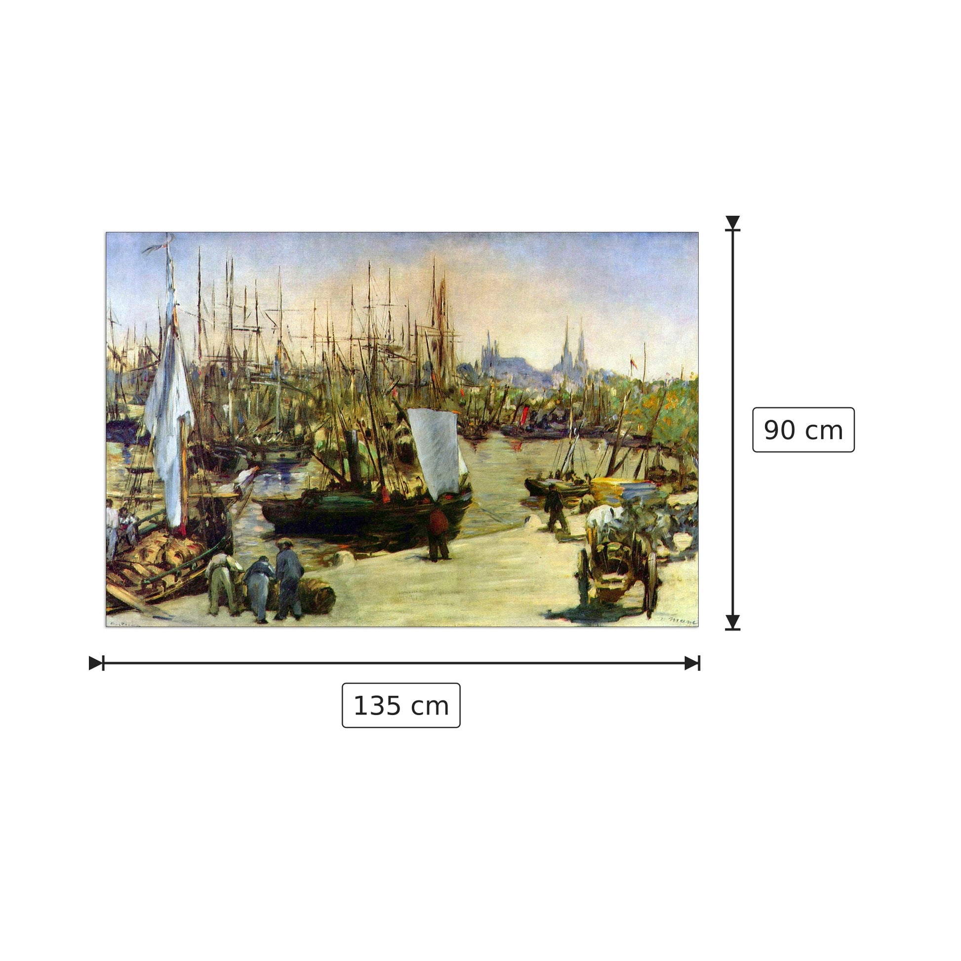 Porto di Bordeaux - Manet Édouard - cm 135x90 - Pannello in MDF