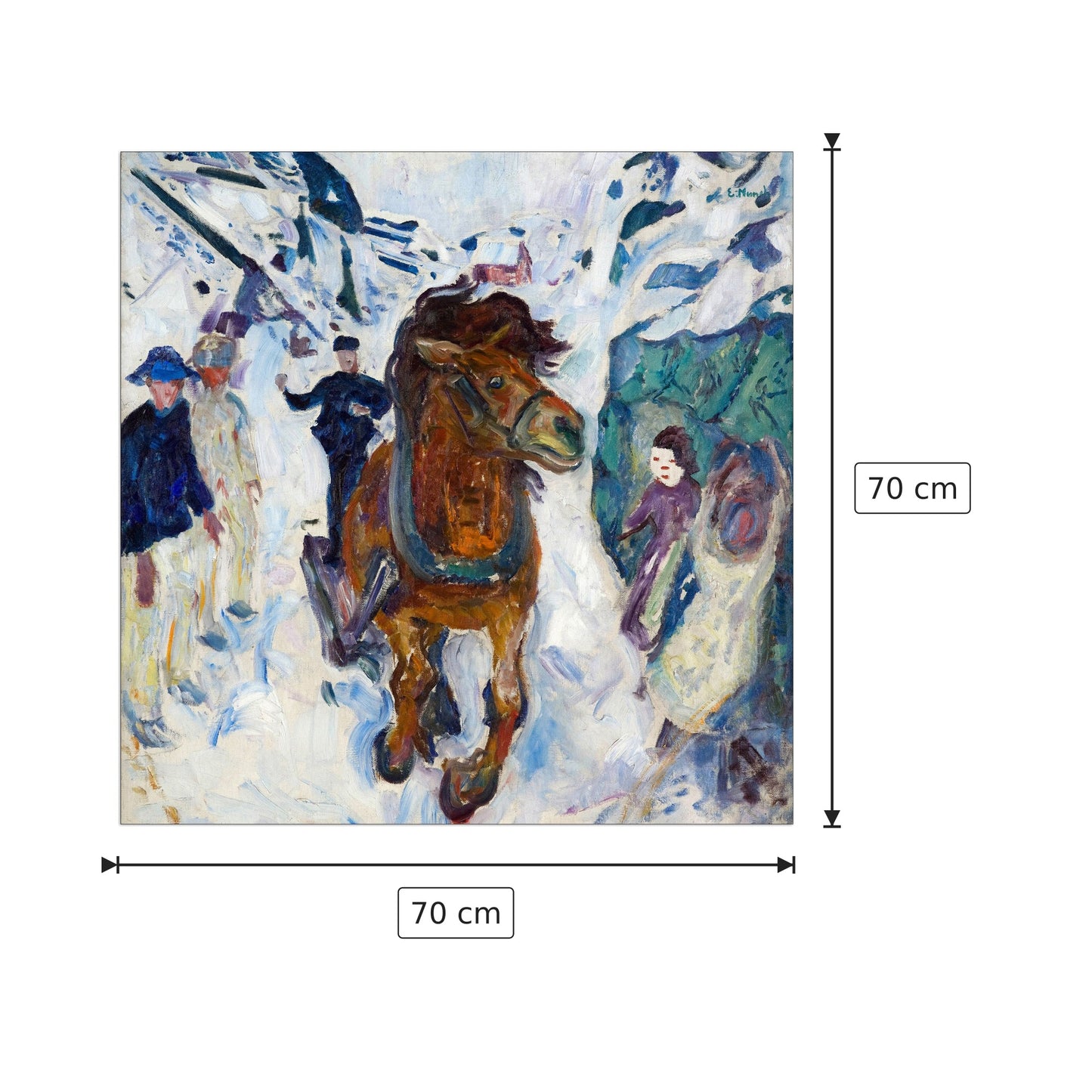 Cavallo al galoppo - Munch Edvard - cm 70x70 - Pannello in MDF