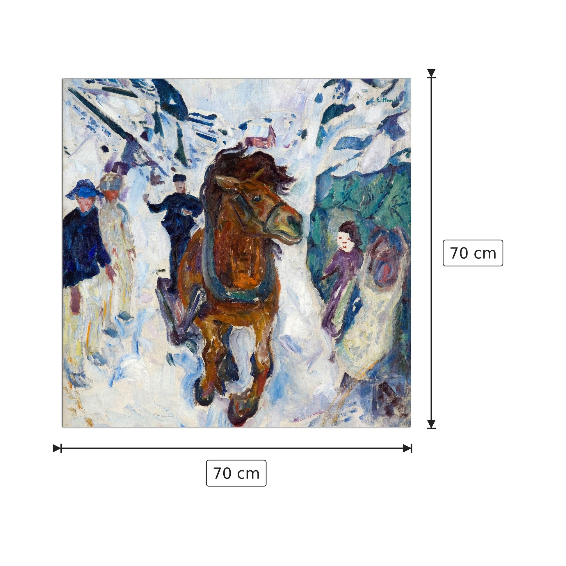 Cavallo al galoppo - Munch Edvard - cm 70x70 - Pannello in MDF