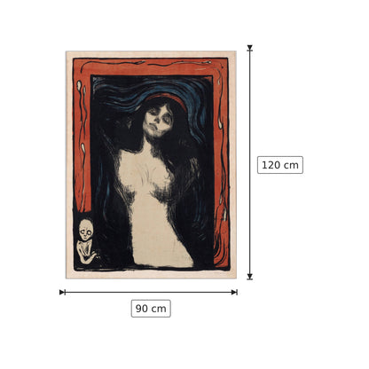 Madonna - Munch Edvard - cm 90x120 - Pannello in MDF