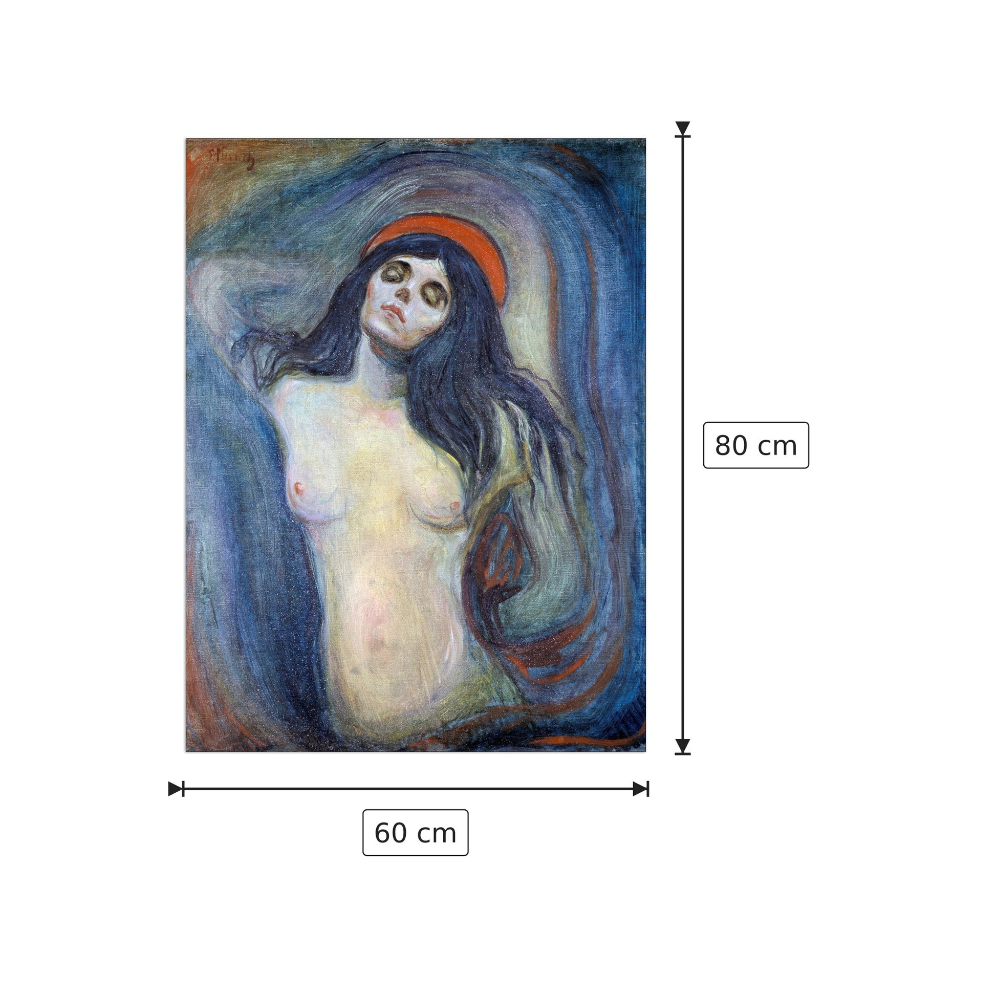 Madonna II - Munch Edvard - cm 60x80 - Pannello in MDF