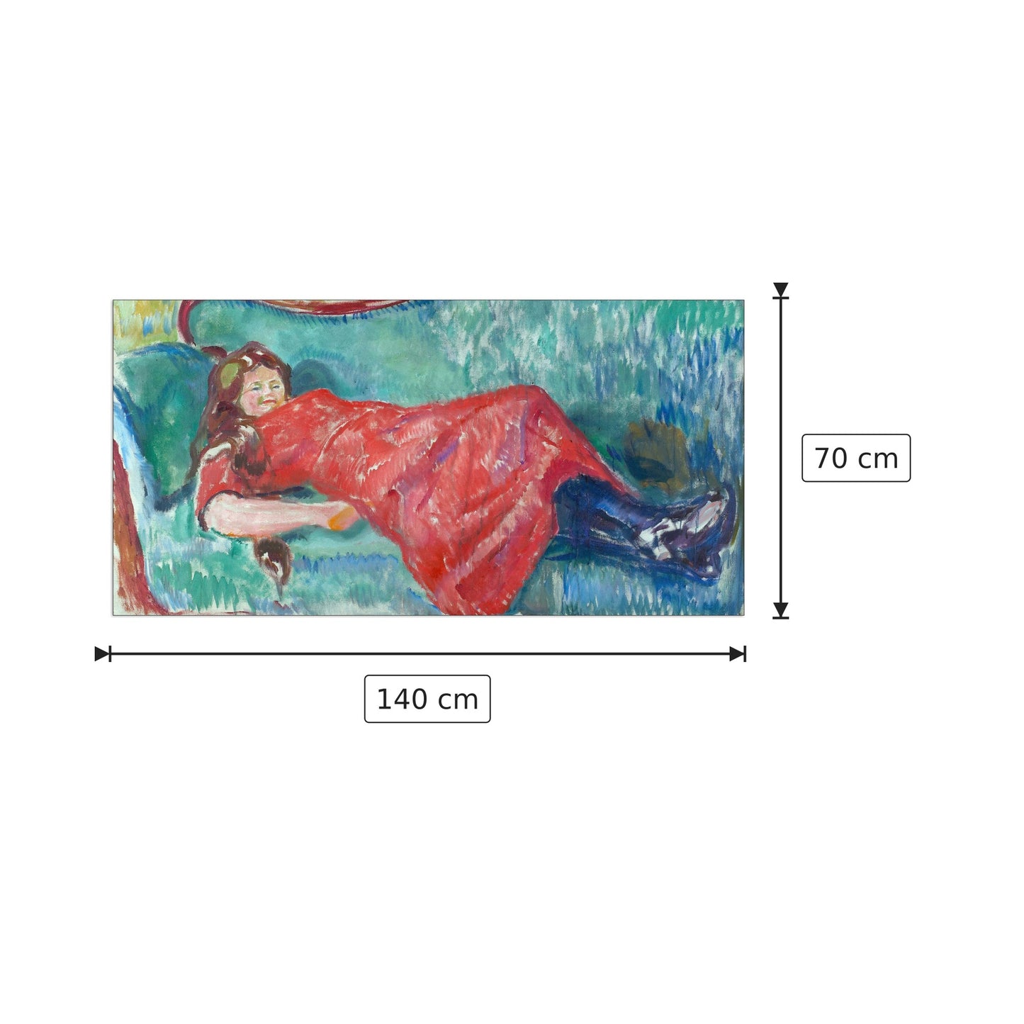 Sul sofà - Munch Edvard - cm 140x70 - Pannello in MDF