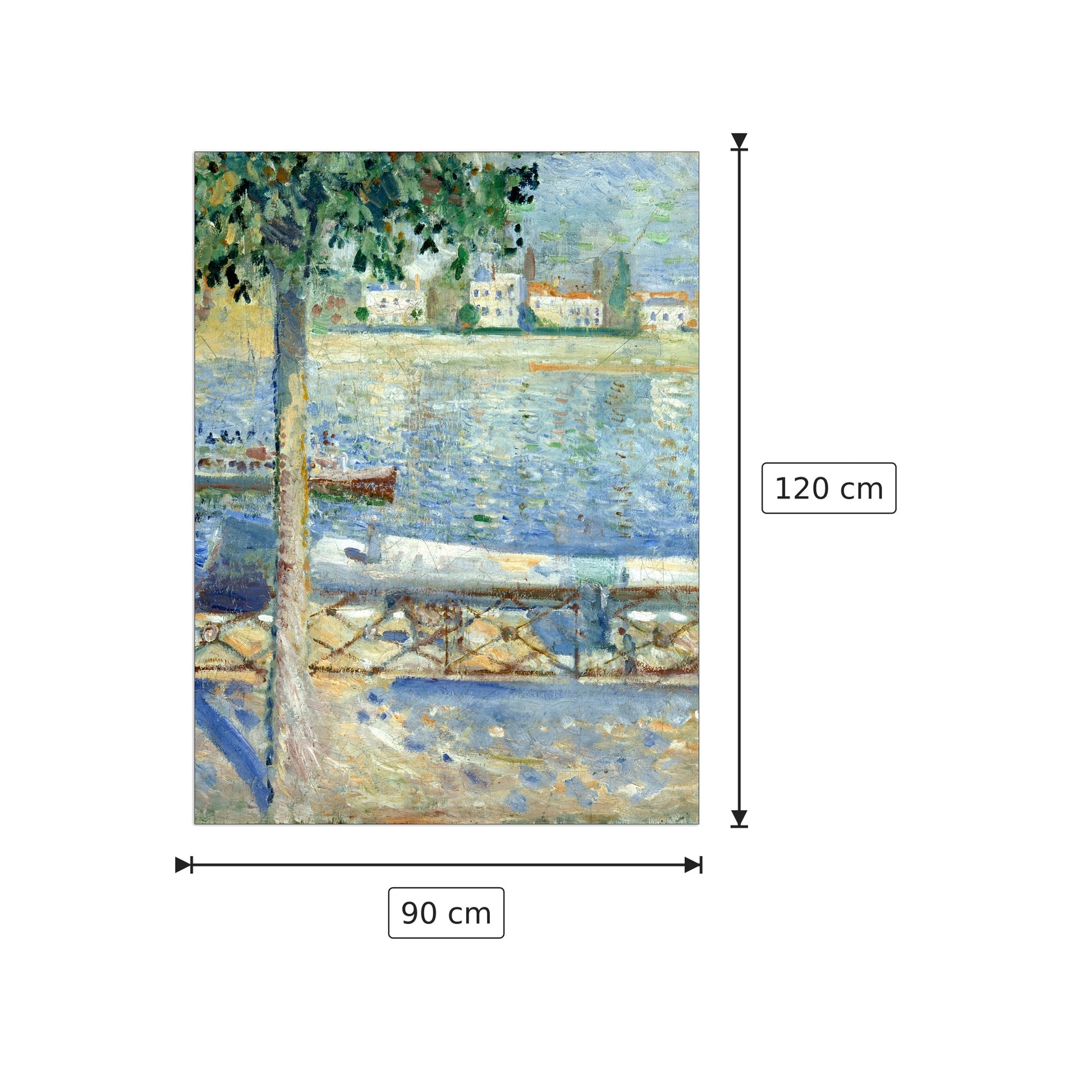 La Senna a Saint-Cloud - Munch Edvard - cm 90x120 - Pannello in MDF