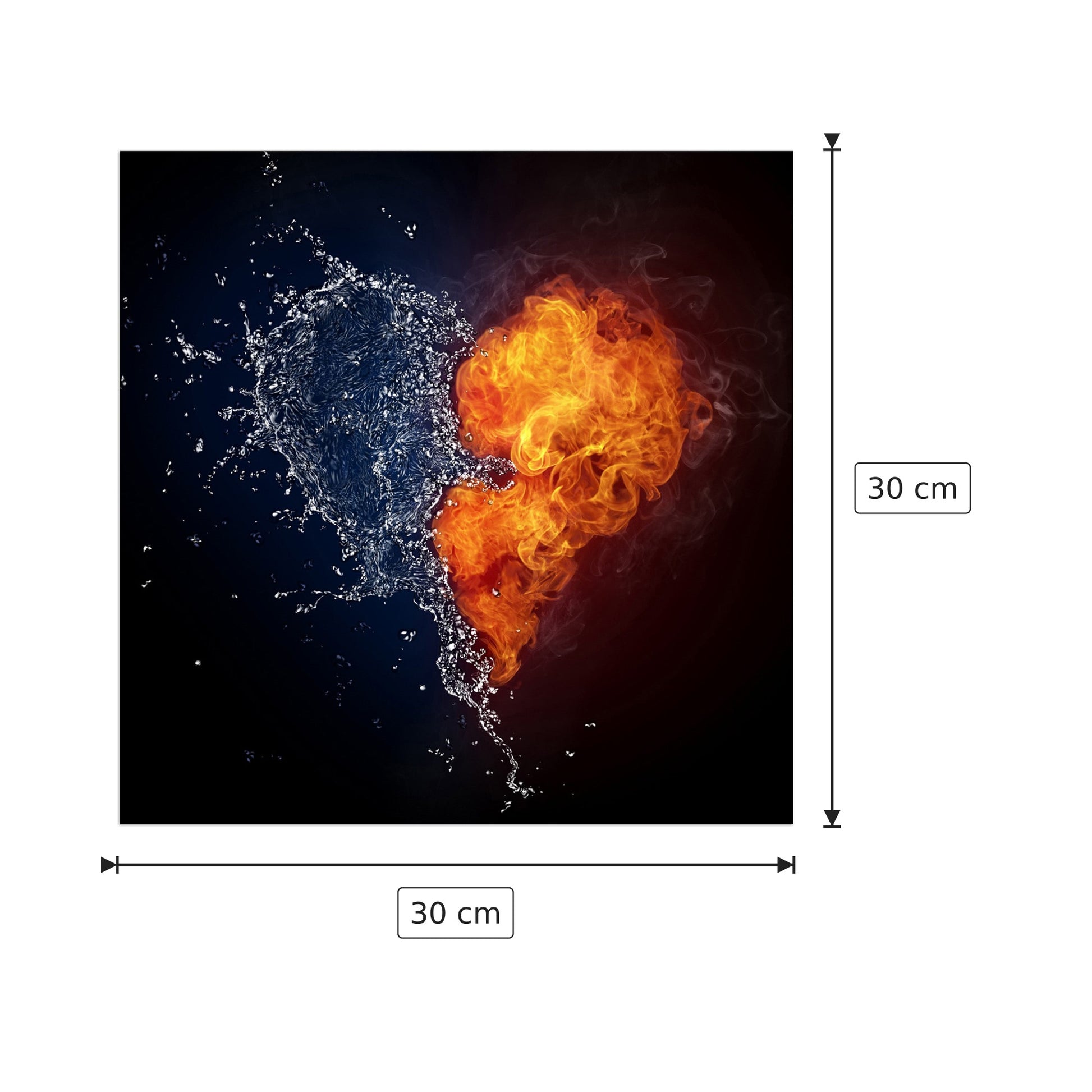 Acqua e fuoco - Art Studio - cm 30x30 - Pannello in MDF