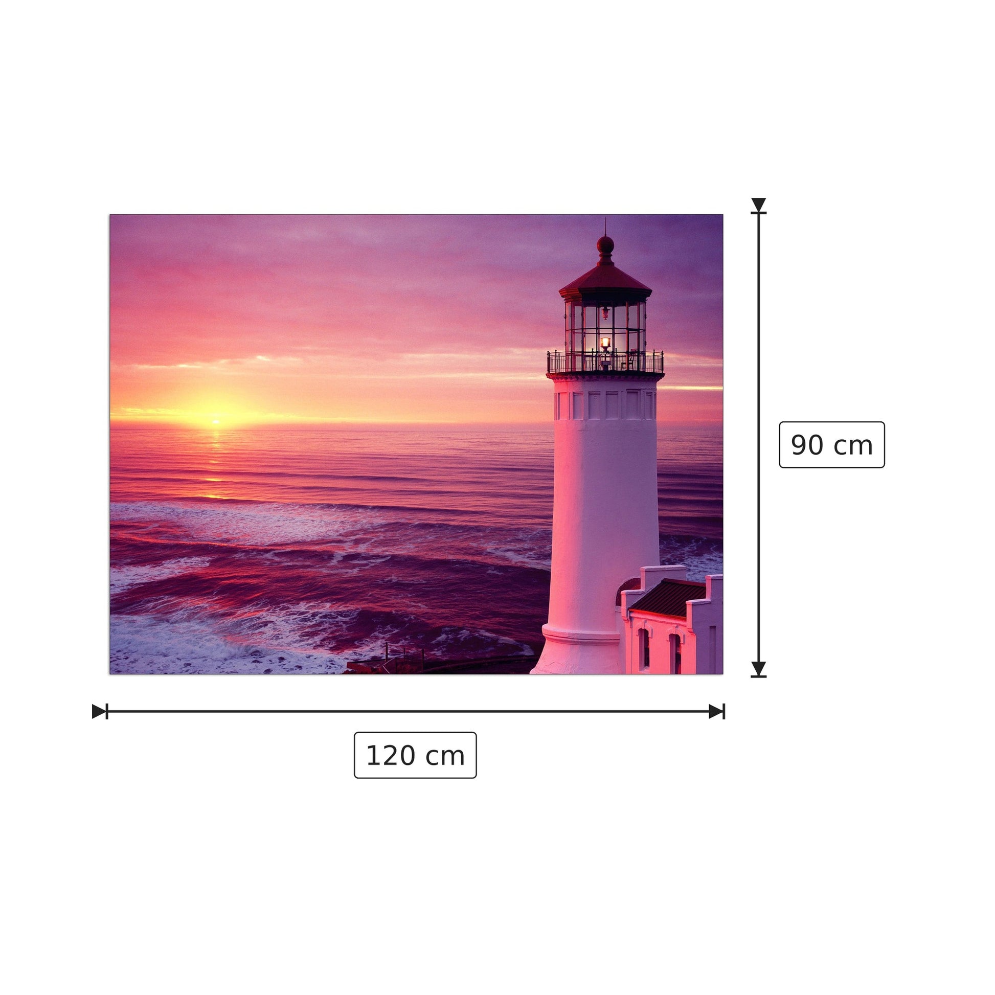 Faro al tramonto - Art Studio - cm 120x90 - Pannello in MDF