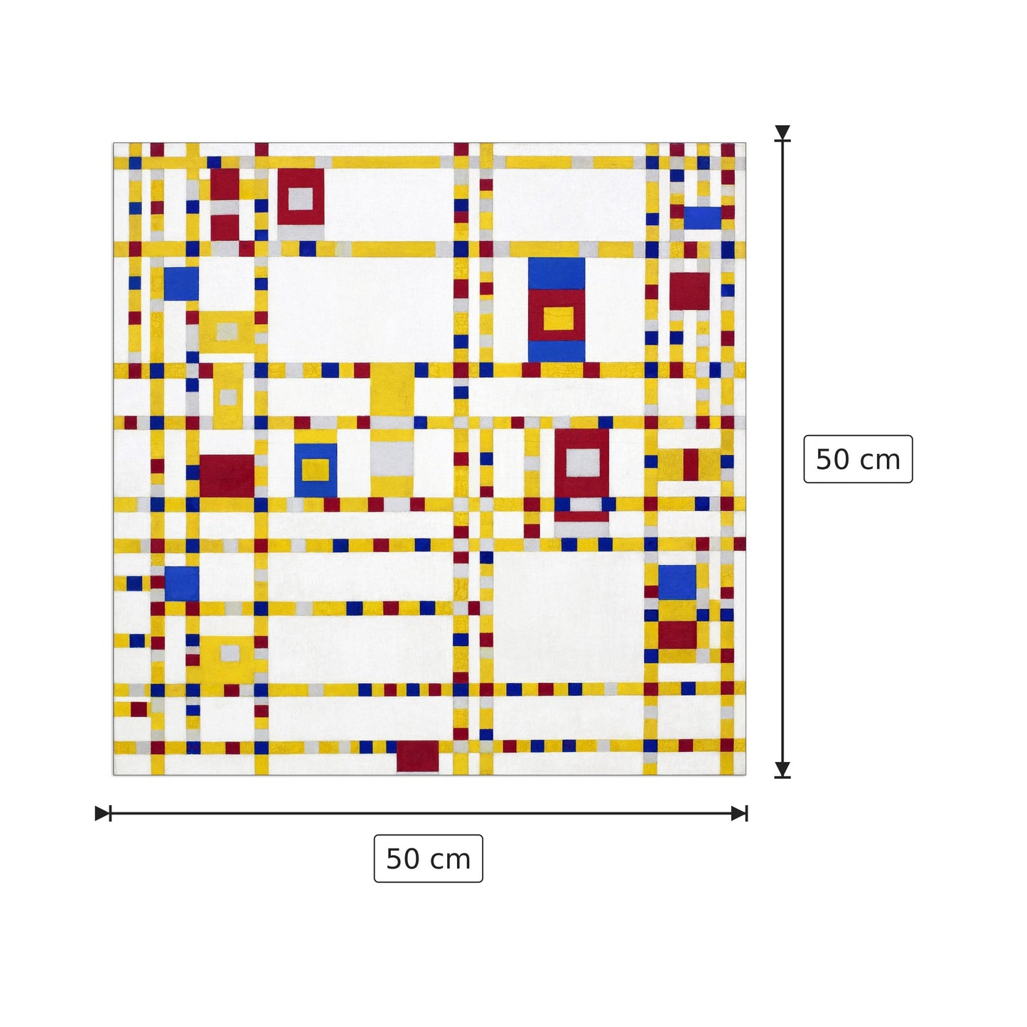 Broadway Boogie Woogie - Piet Mondrian - cm 50x50 - Pannello in MDF