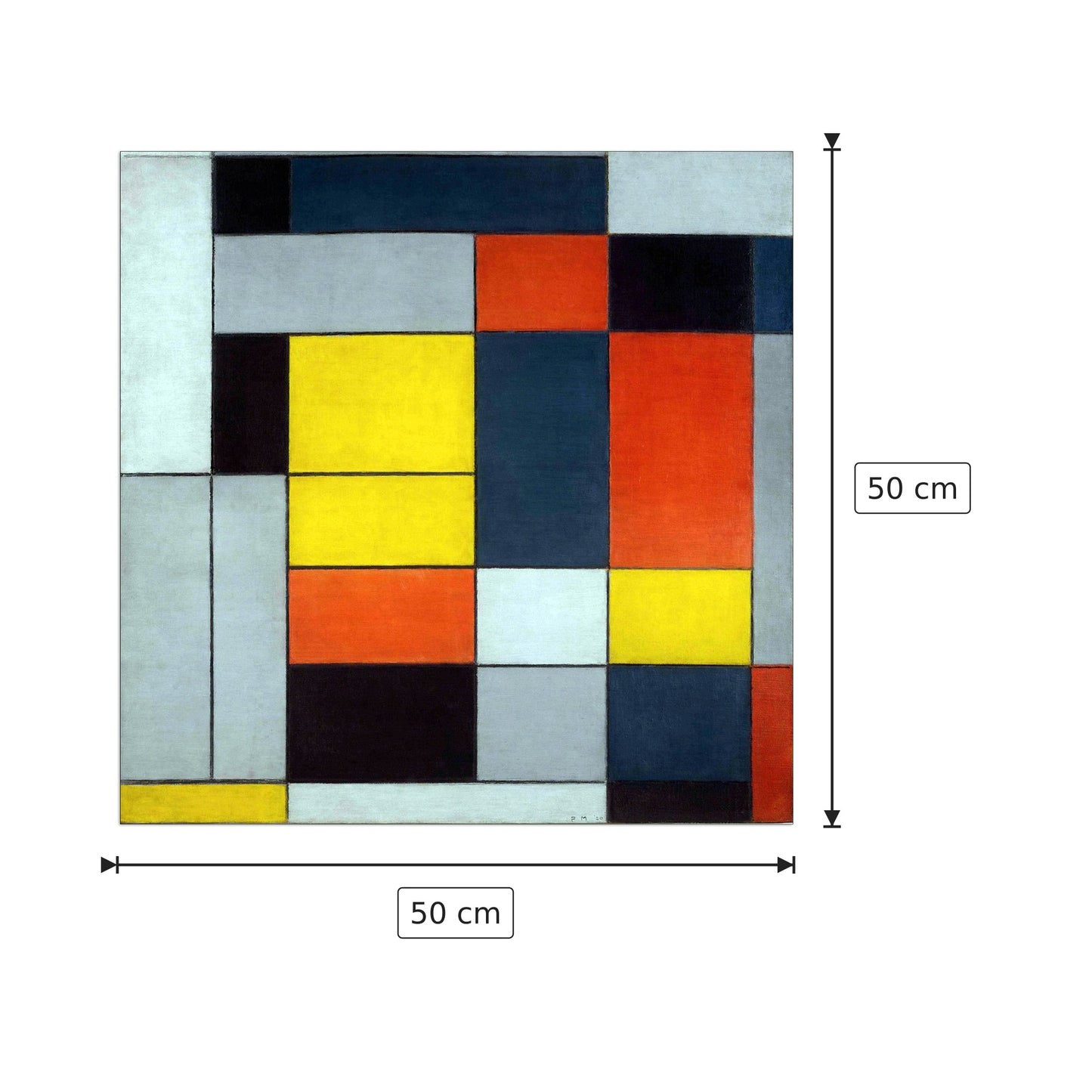 21 opere - Piet Mondrian - cm 50x50 - Pannello in MDF