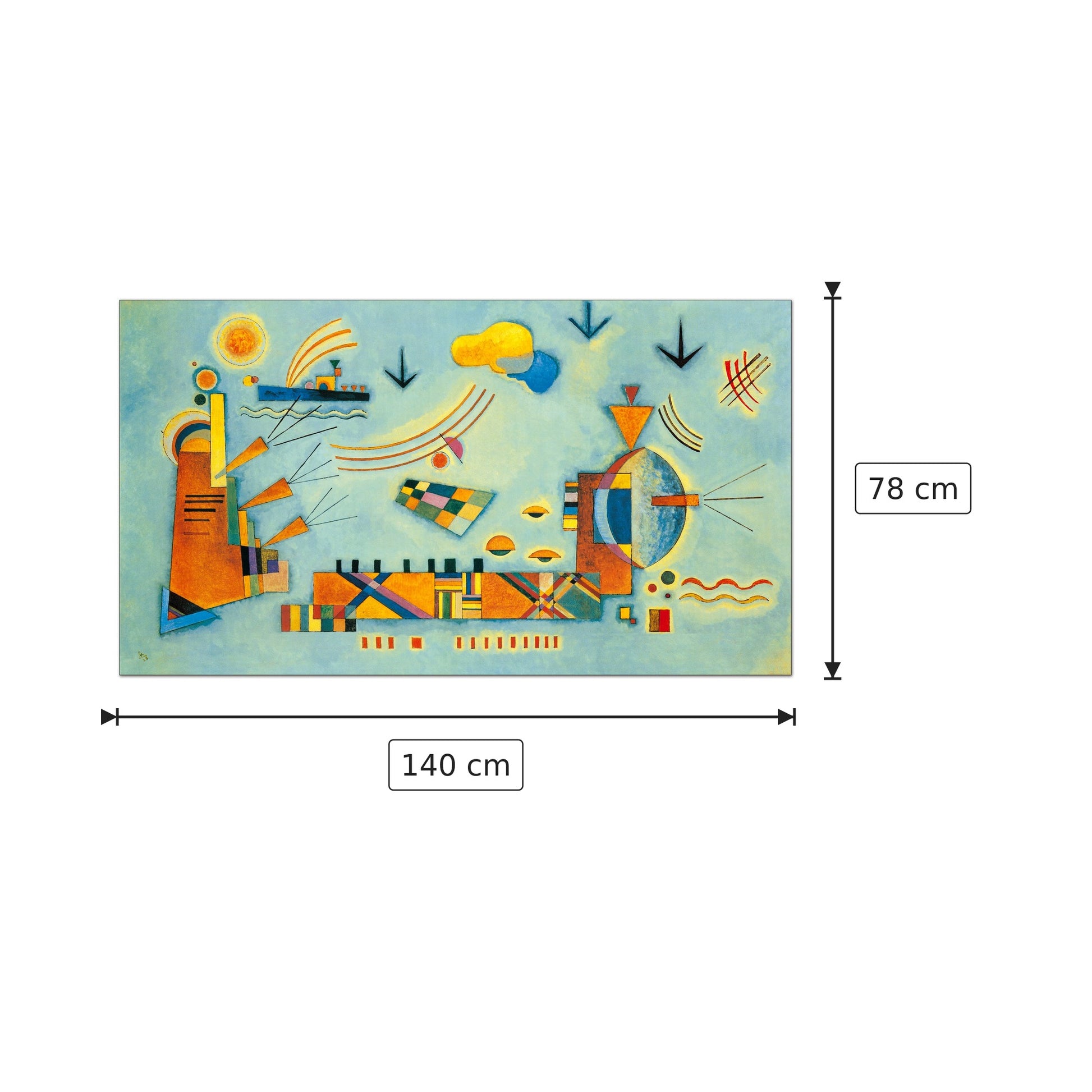 Dolce evento 1928 - Vassily Kandinsky - cm 140x78 - Pannello in MDF