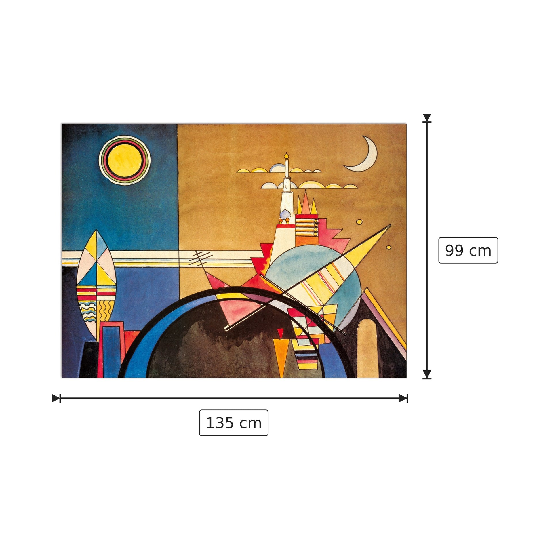 La grande torre di Kiev - Vassily Kandinsky - cm 135x99 - Pannello in MDF