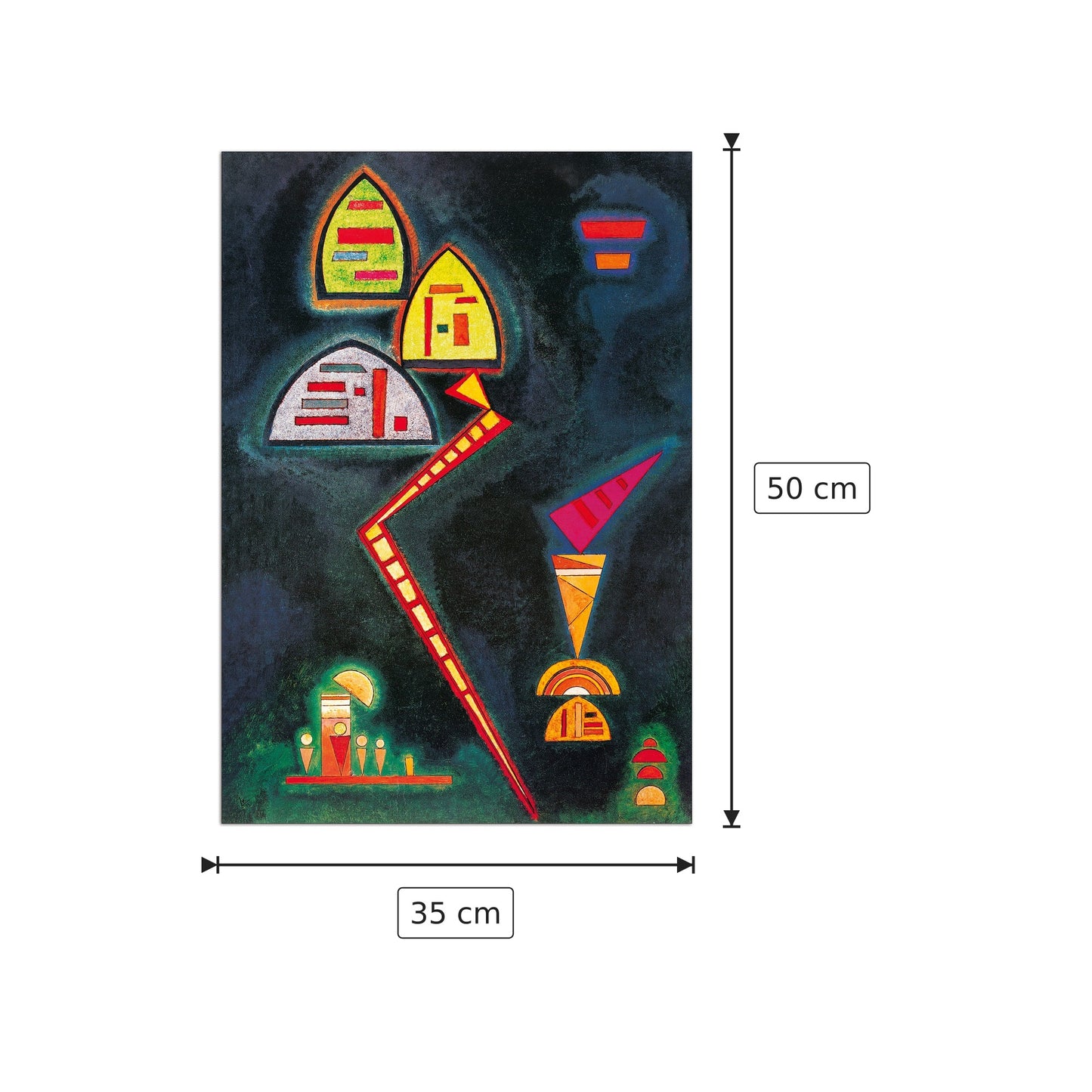 Grun 1929 - Vassily Kandinsky - cm 35x50 - Pannello in MDF