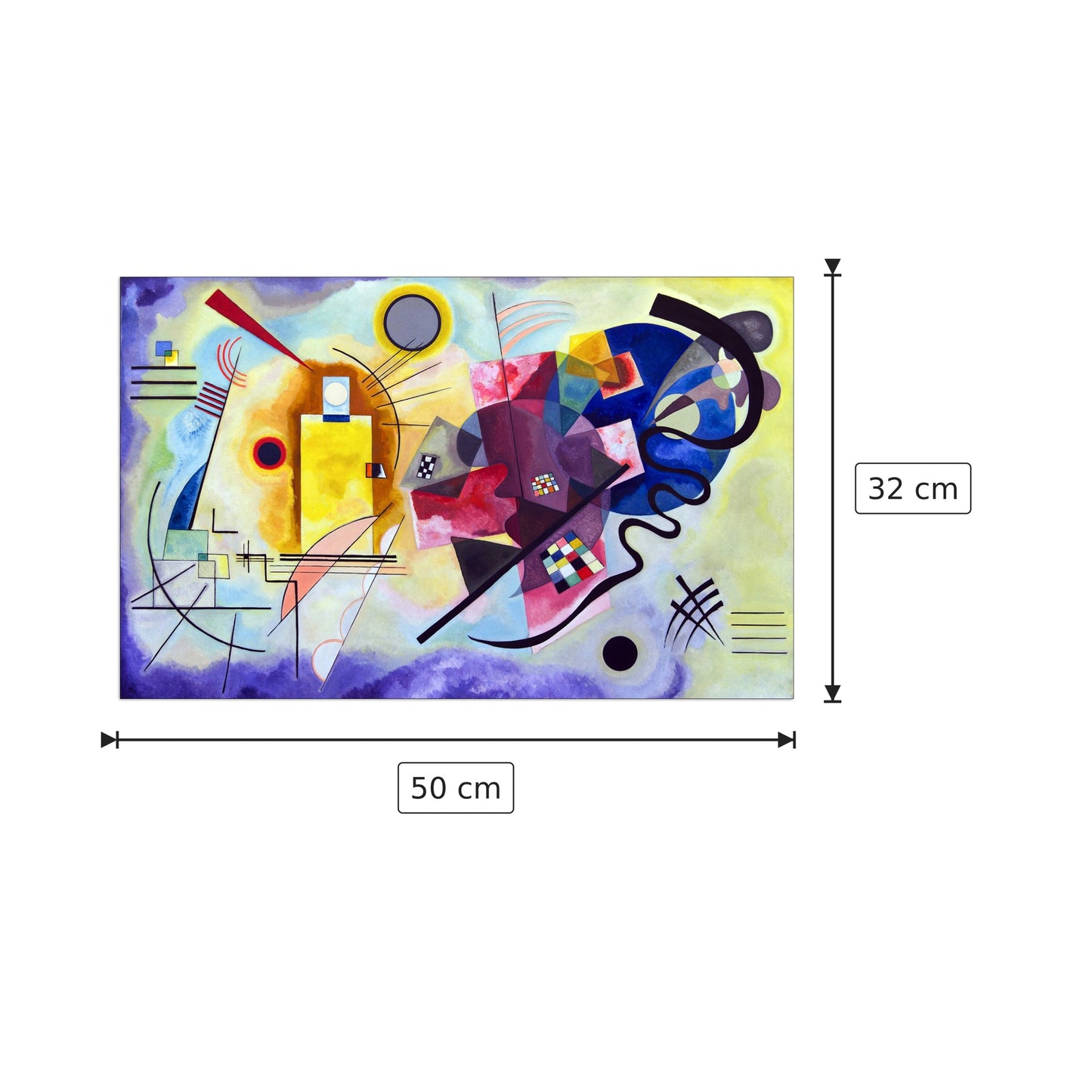 Giallo, rosso e blu - Vassily Kandinsky - cm 50x32 - Pannello in MDF