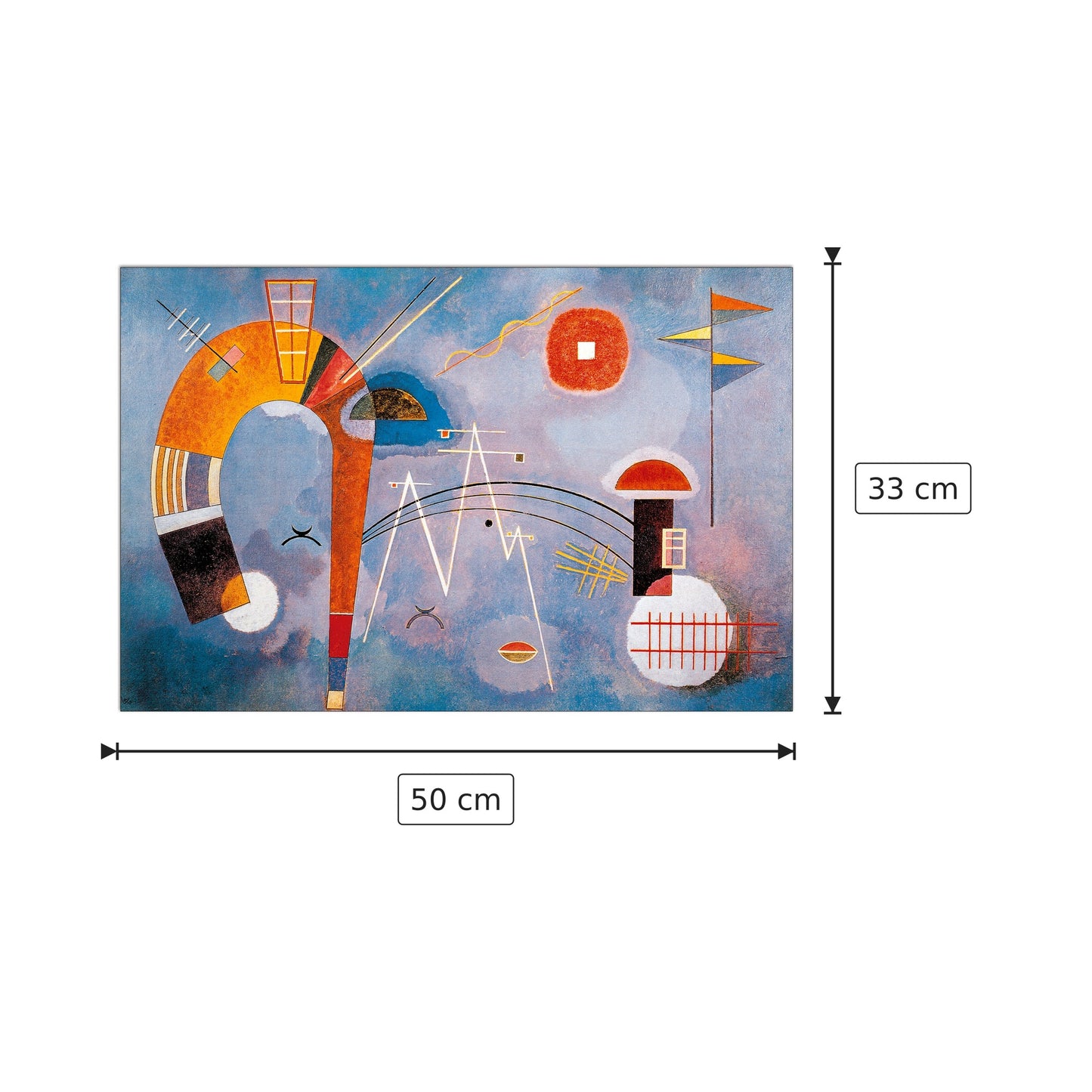 Rotondo e appuntito - Vassily Kandinsky - cm 50x33 - Pannello in MDF