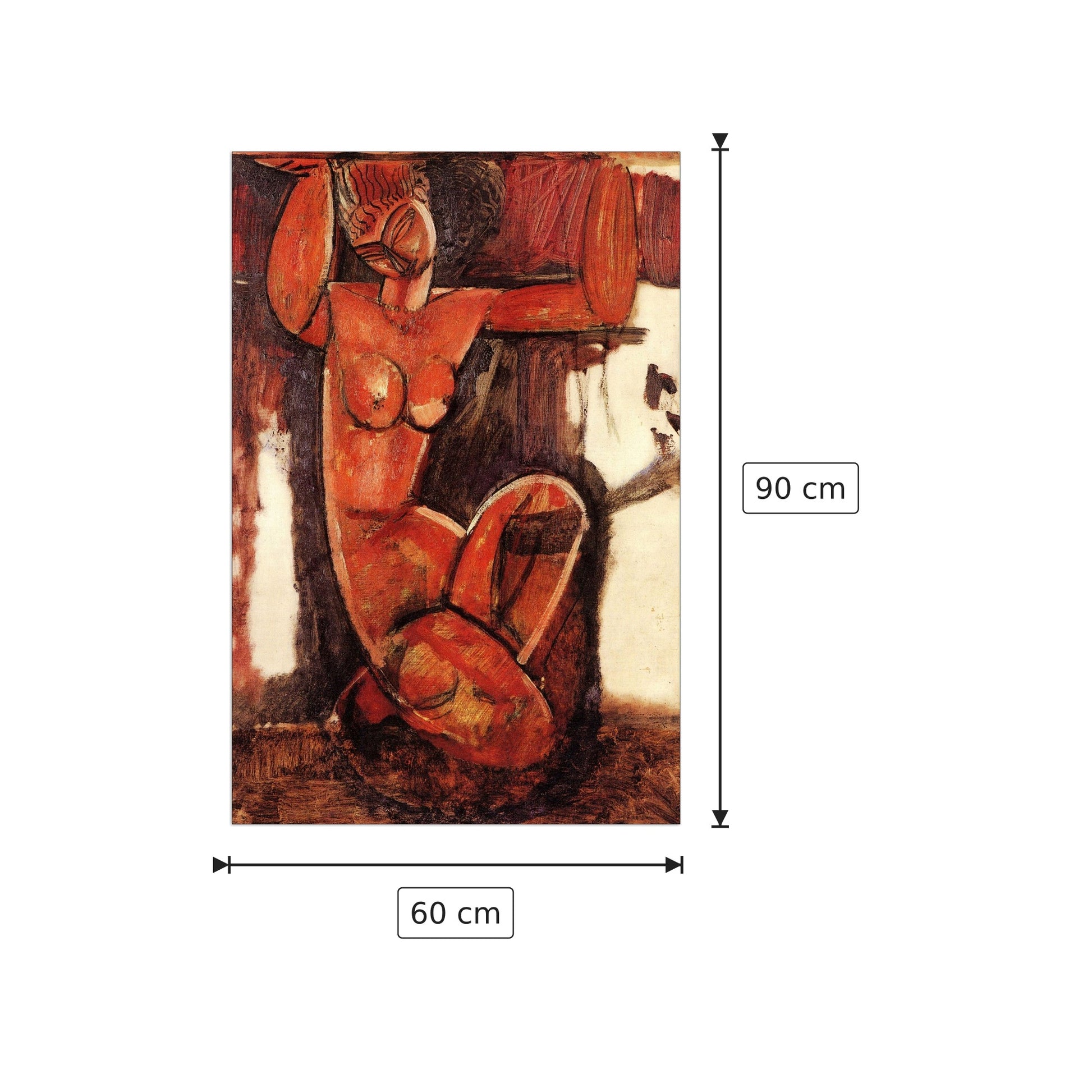 Cariatide II - Modigliani Amedeo - cm 60x90 - Pannello in MDF