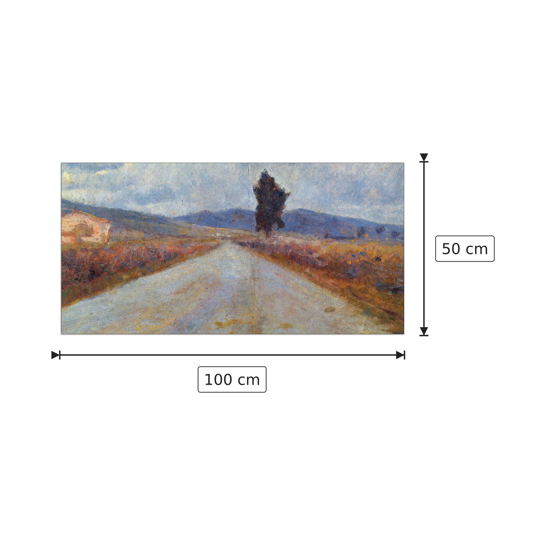 Paesaggio in Toscana - Modigliani Amedeo - cm 100x50 - Pannello in MDF