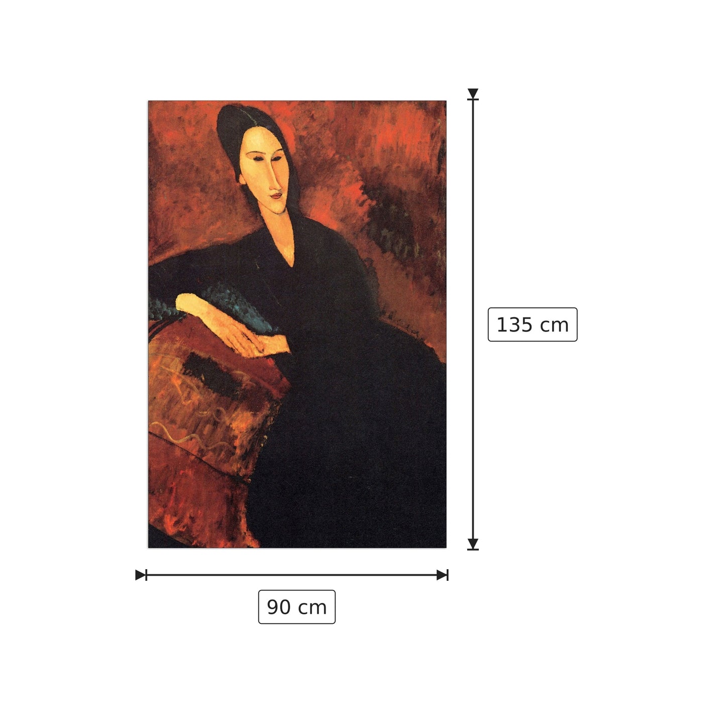 Ritratto di Anna Zborowska - Modigliani Amedeo - cm 90x135 - Pannello in MDF