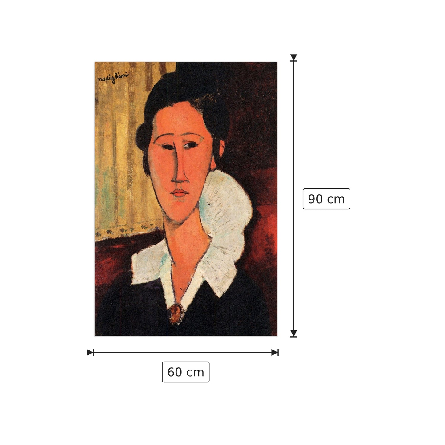 Ritratto di Anna Zborowska II - Modigliani Amedeo - cm 60x90 - Pannello in MDF