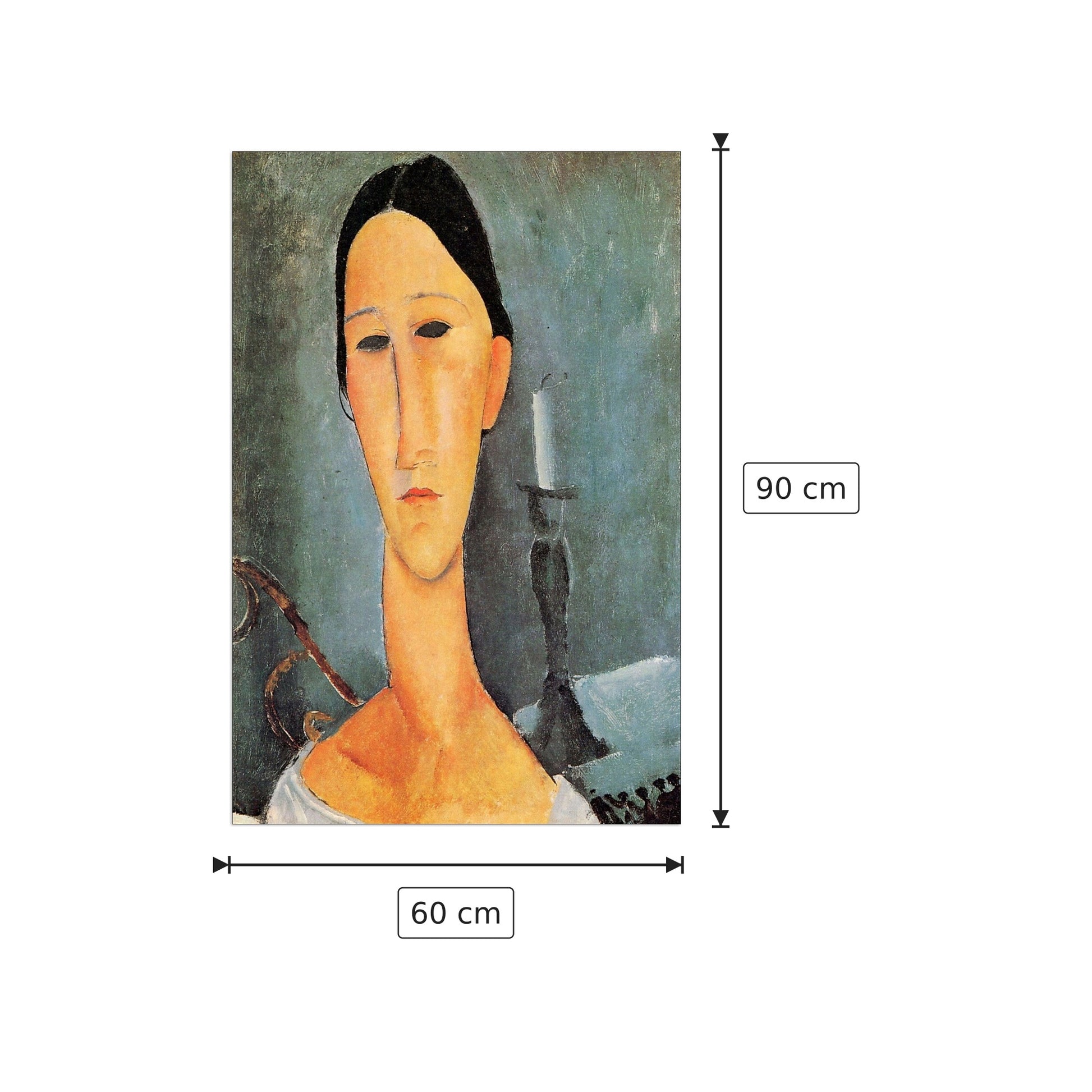 Ritratto di Anna Zborowska III - Modigliani Amedeo - cm 60x90 - Pannello in MDF