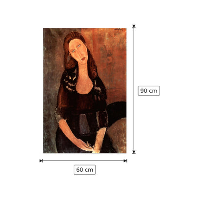 Ritratto di Jeanne Hebuterne - Modigliani Amedeo - cm 60x90 - Pannello in MDF