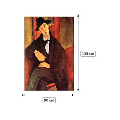 Ritratto di Mario Varfogli - Modigliani Amedeo - cm 90x135 - Pannello in MDF