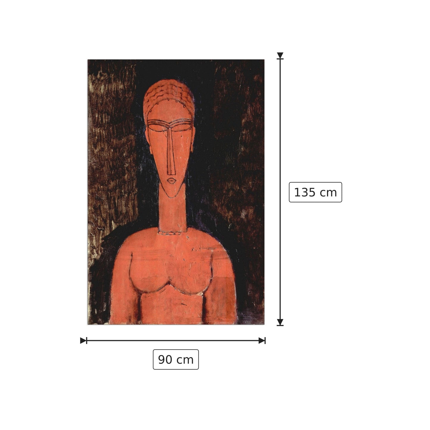Seni rossi - Modigliani Amedeo - cm 90x135 - Pannello in MDF