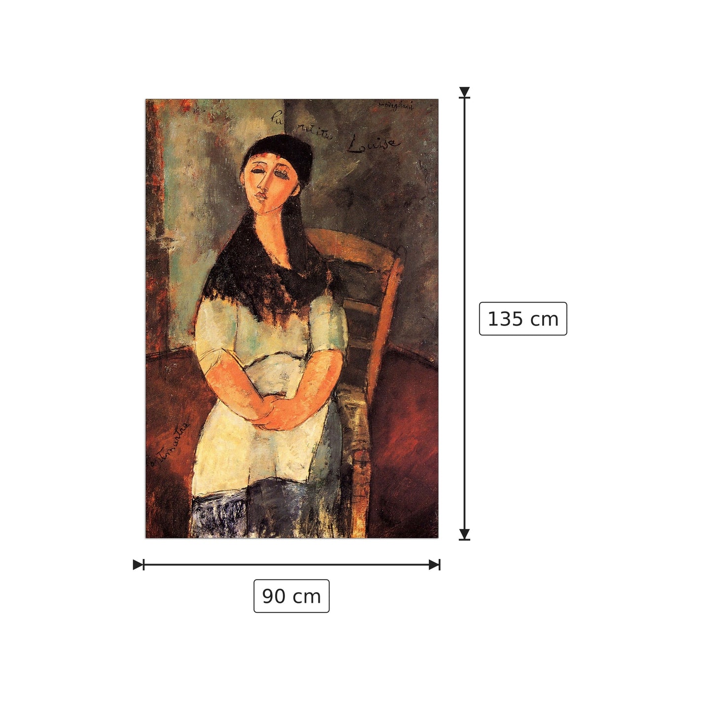 La piccola Louise - Modigliani Amedeo - cm 90x135 - Pannello in MDF