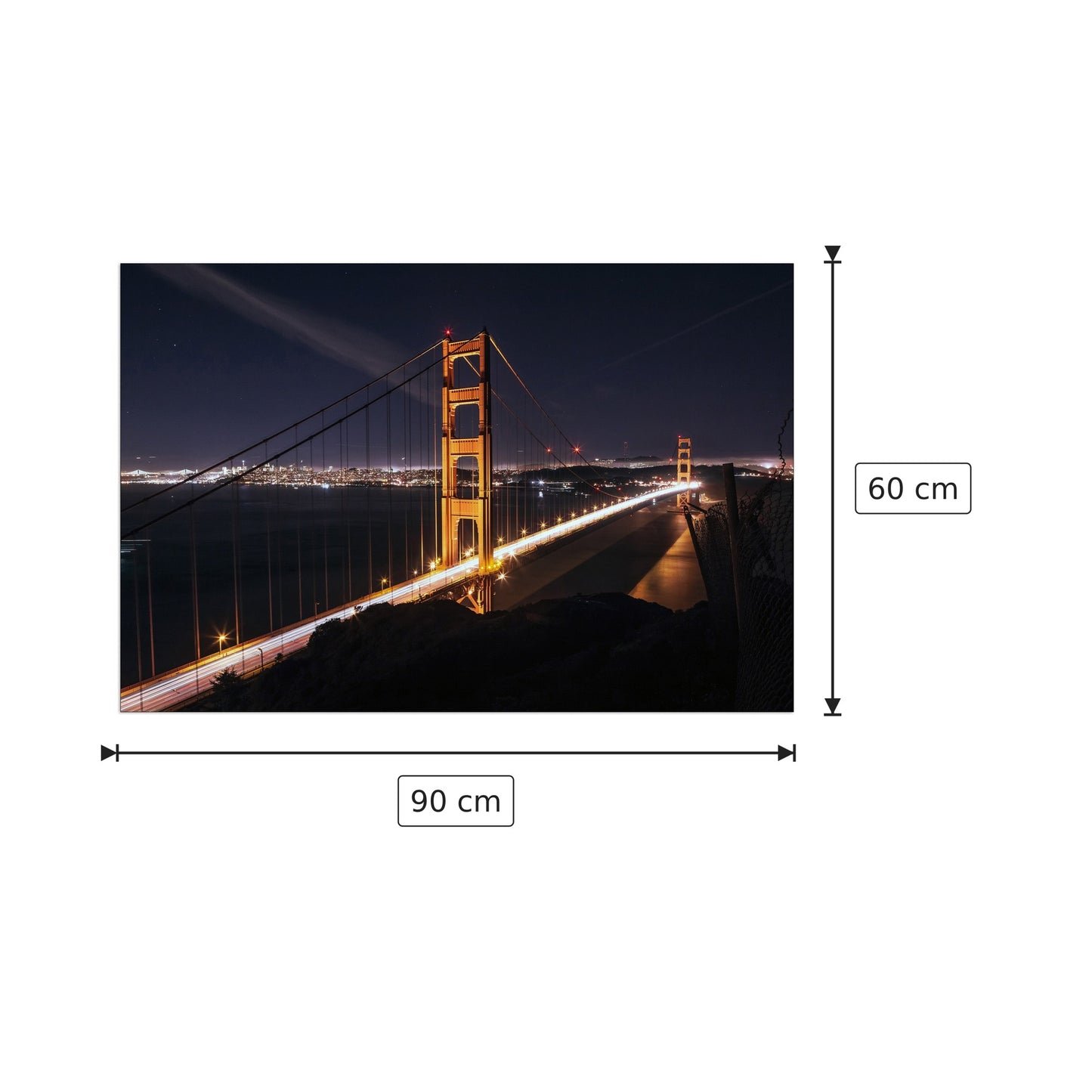 Golden Gate Bridge - Etienne Desclides - cm 90x60 - Pannello in MDF