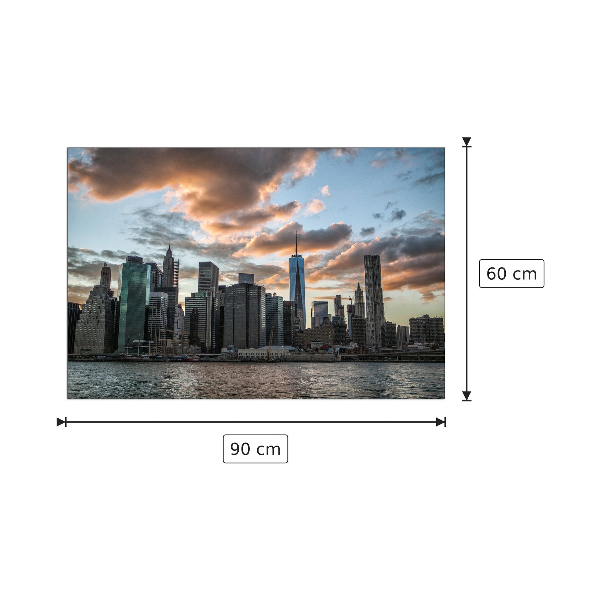 Skyline di Manhattan - Tom Eversley - cm 90x60 - Pannello in MDF