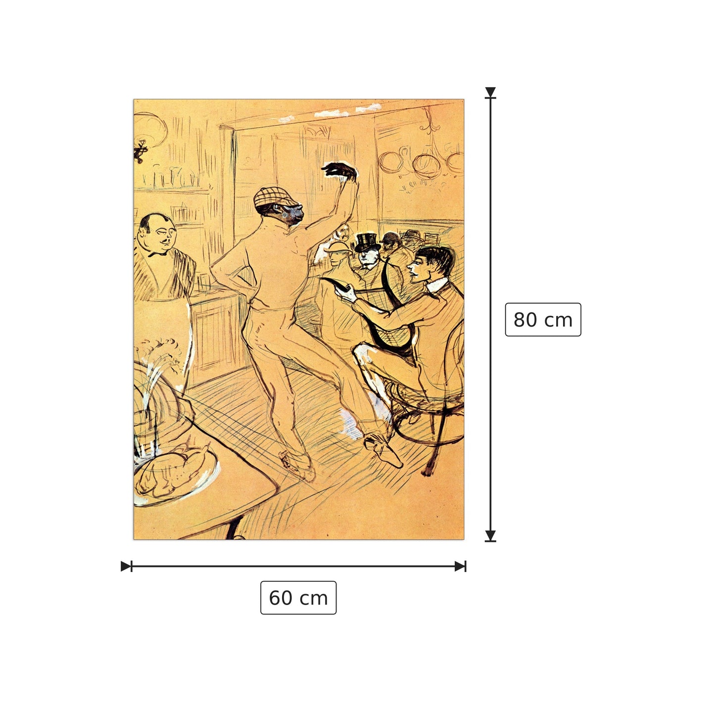 Danza di Chocolat - Toulouse-Lautrec - cm 60x80 - Pannello in MDF