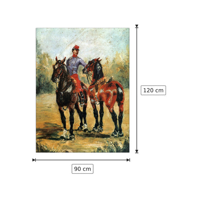 Palafreniere con due cavalli - Toulouse-Lautrec - cm 90x120 - Pannello in MDF