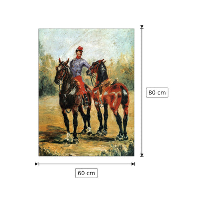 Palafreniere con due cavalli - Toulouse-Lautrec - cm 60x80 - Pannello in MDF