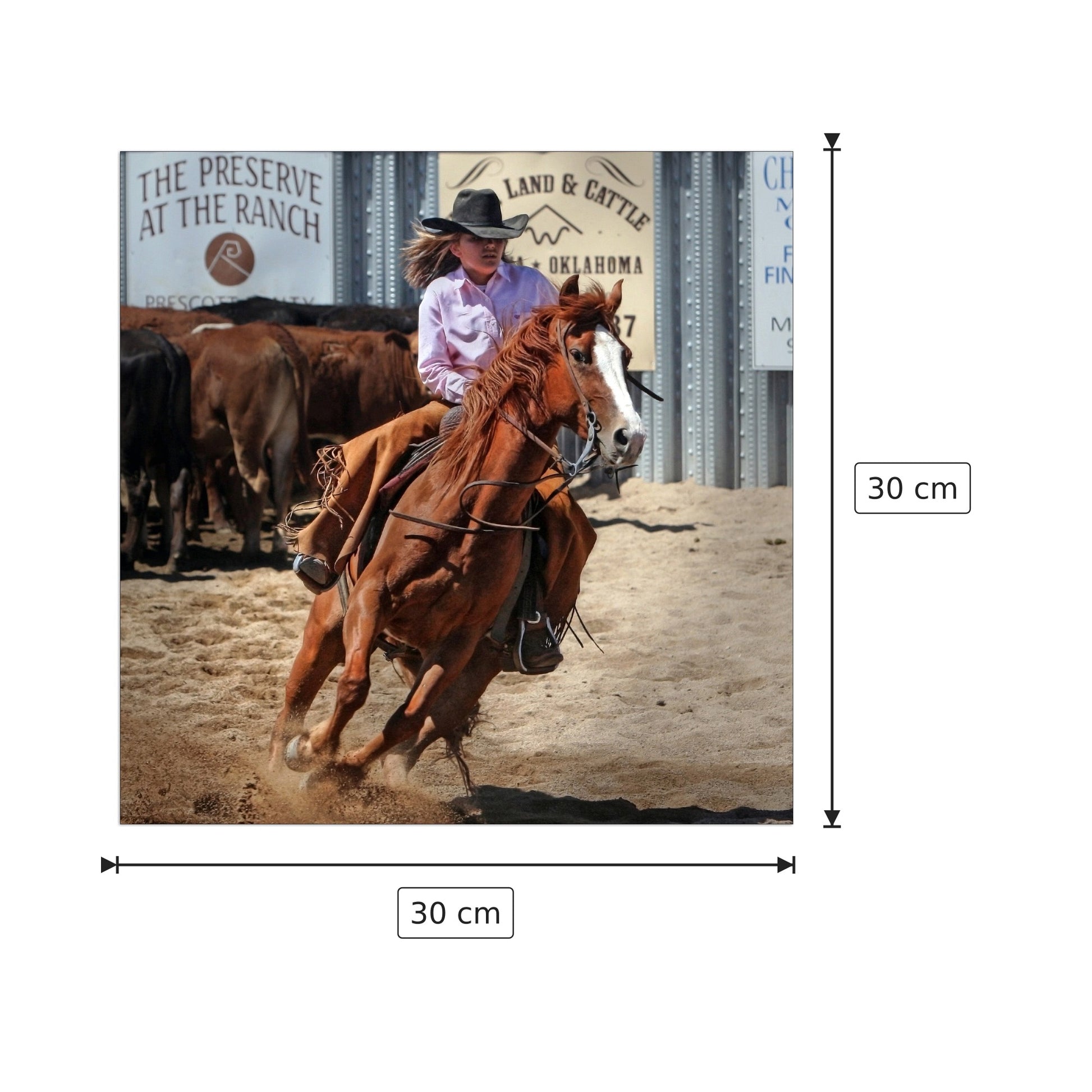 Ragazza cowboy - Art Studio - cm 30x30 - Pannello in MDF
