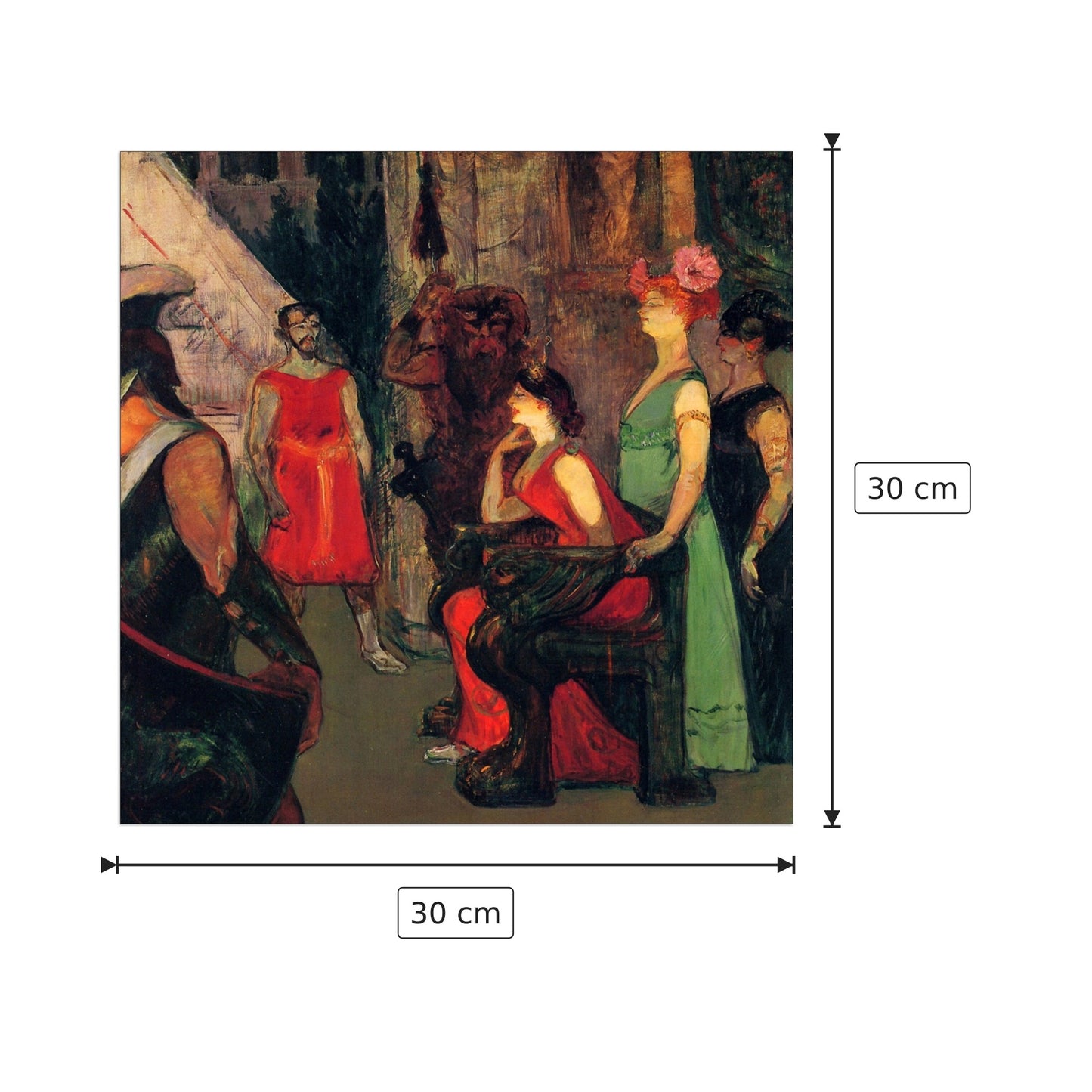 Messalina seduta su un trono - Toulouse-Lautrec - cm 30x30 - Pannello in MDF