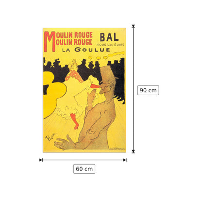 Moulin Rouge, la Goulue - Toulouse-Lautrec - cm 60x90 - Pannello in MDF